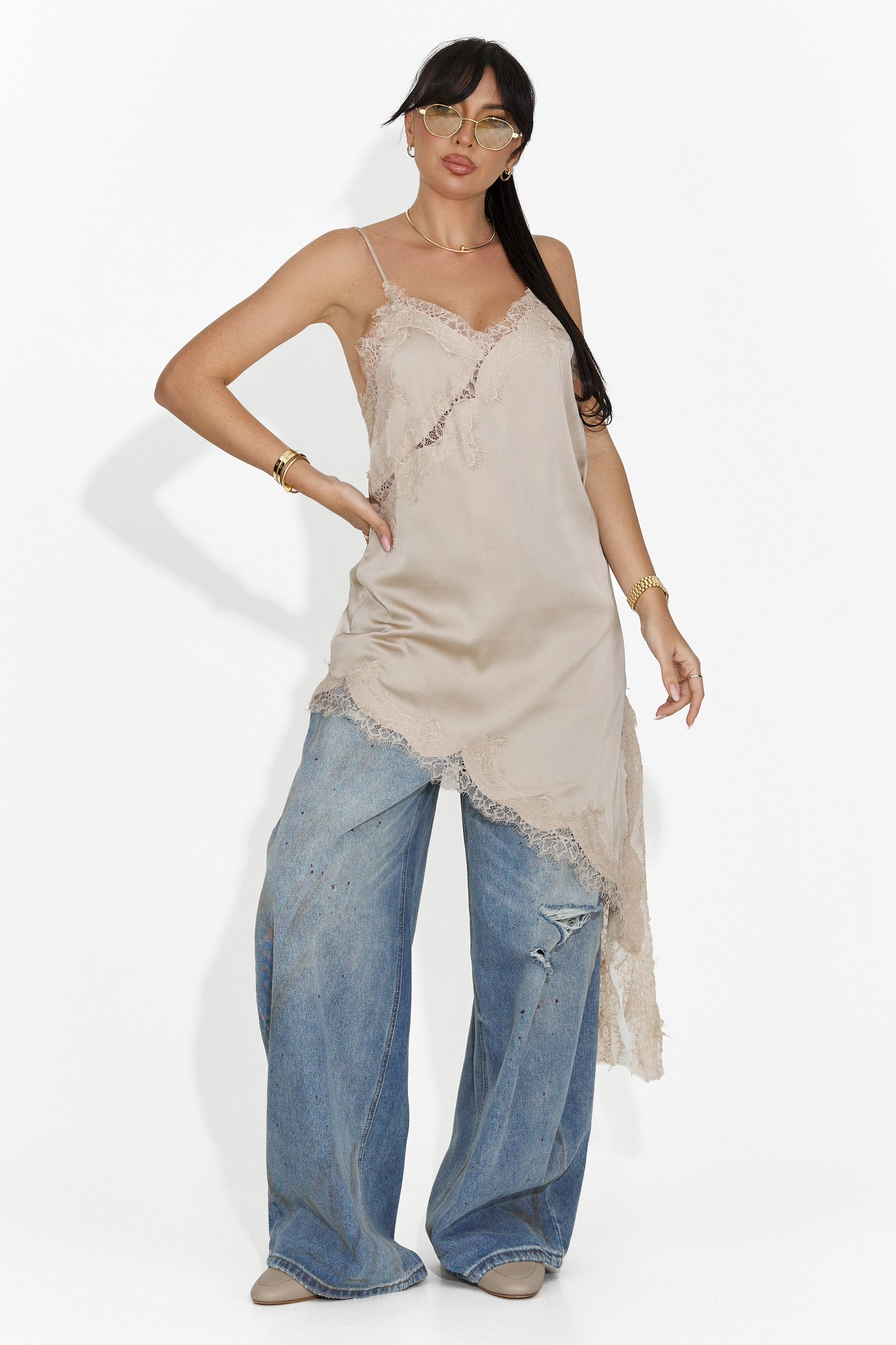 Rochie dama scurta bej Francisca Bogas