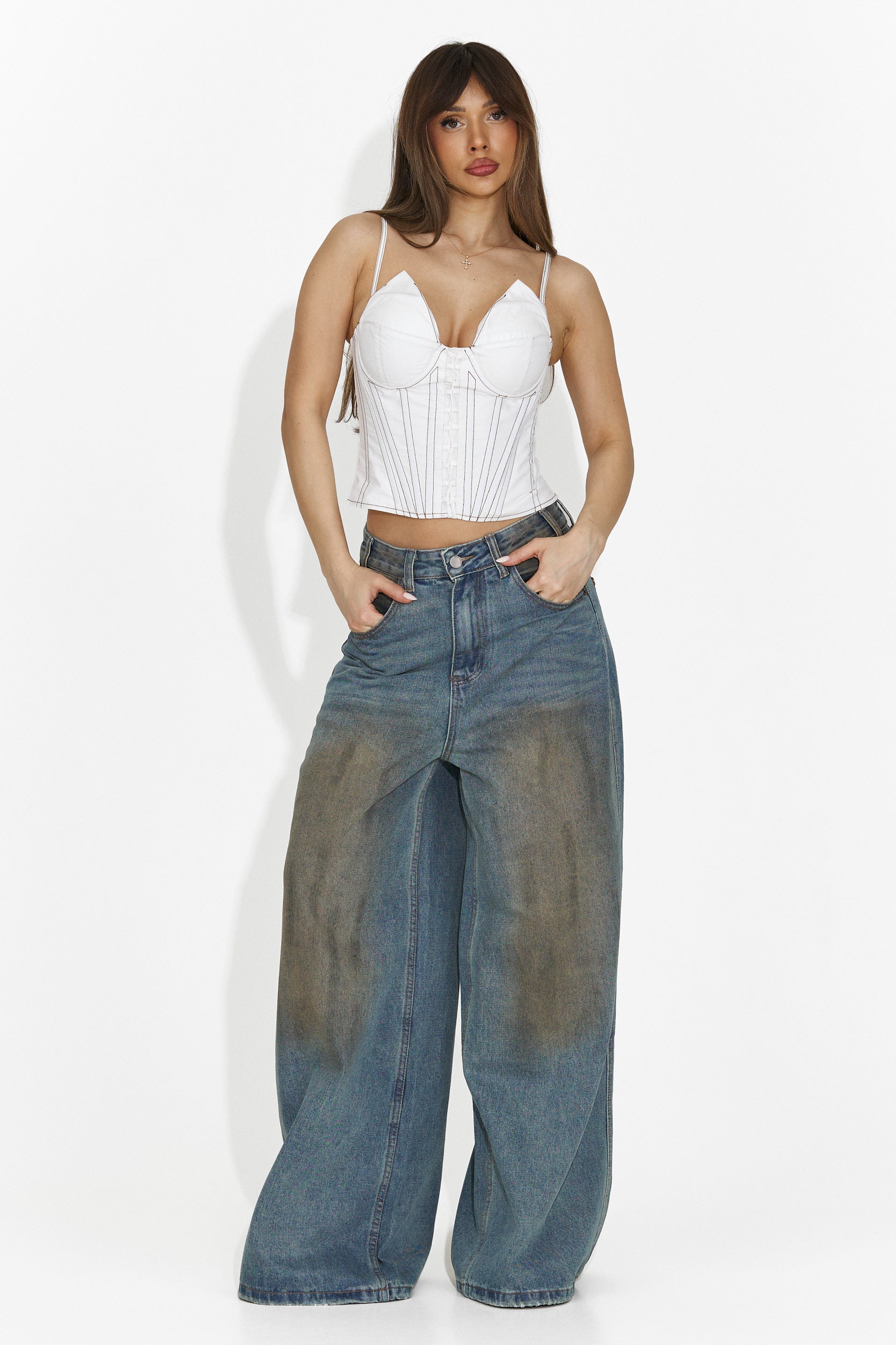 Blugi dama casual albastri Angeliana Bogas