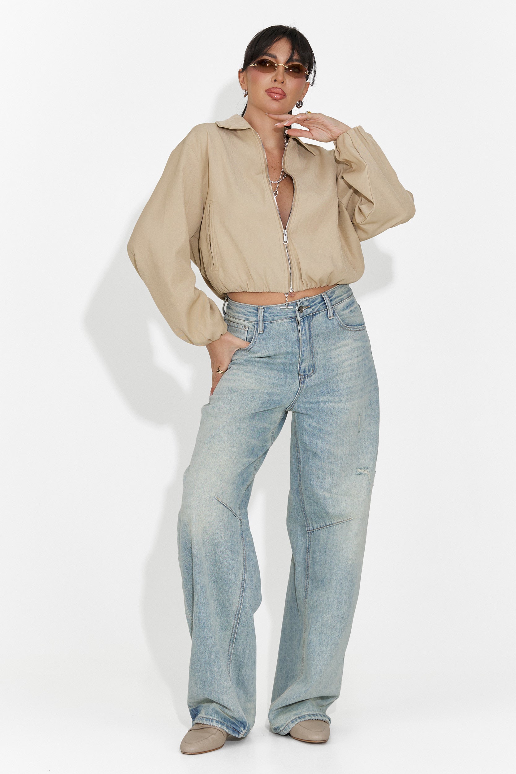 Blugi dama casual bleu Hanina Bogas