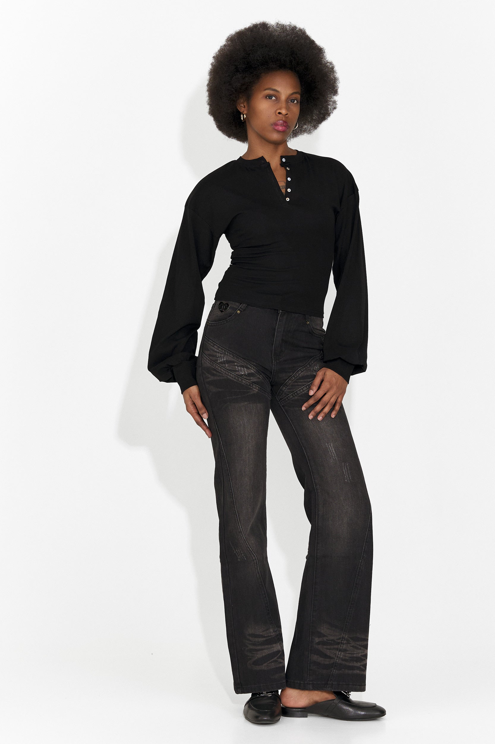 Blugi dama casual negri Adeia Bogas