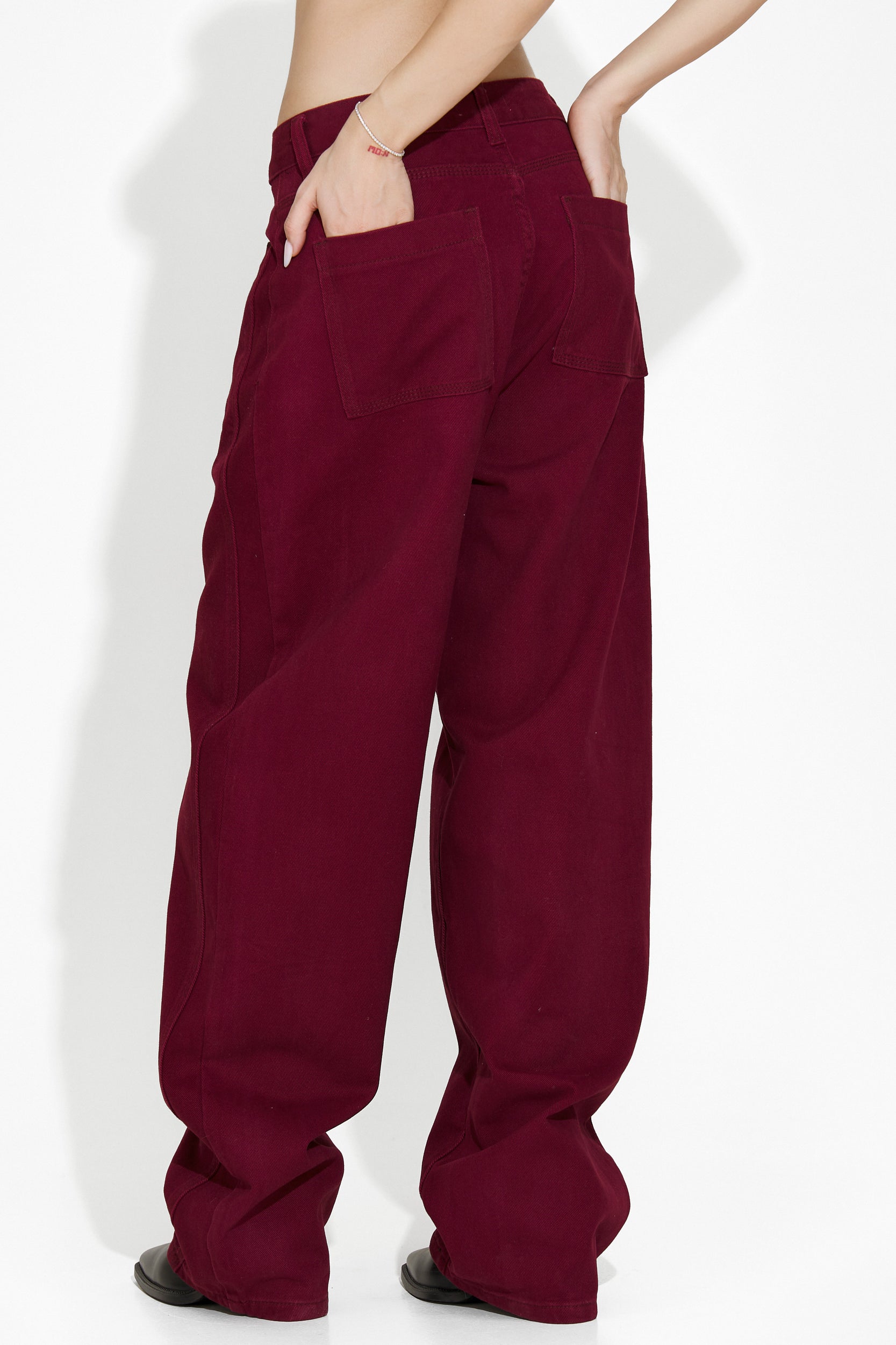 Blugi dama casual burgundy Jacklyn Bogas