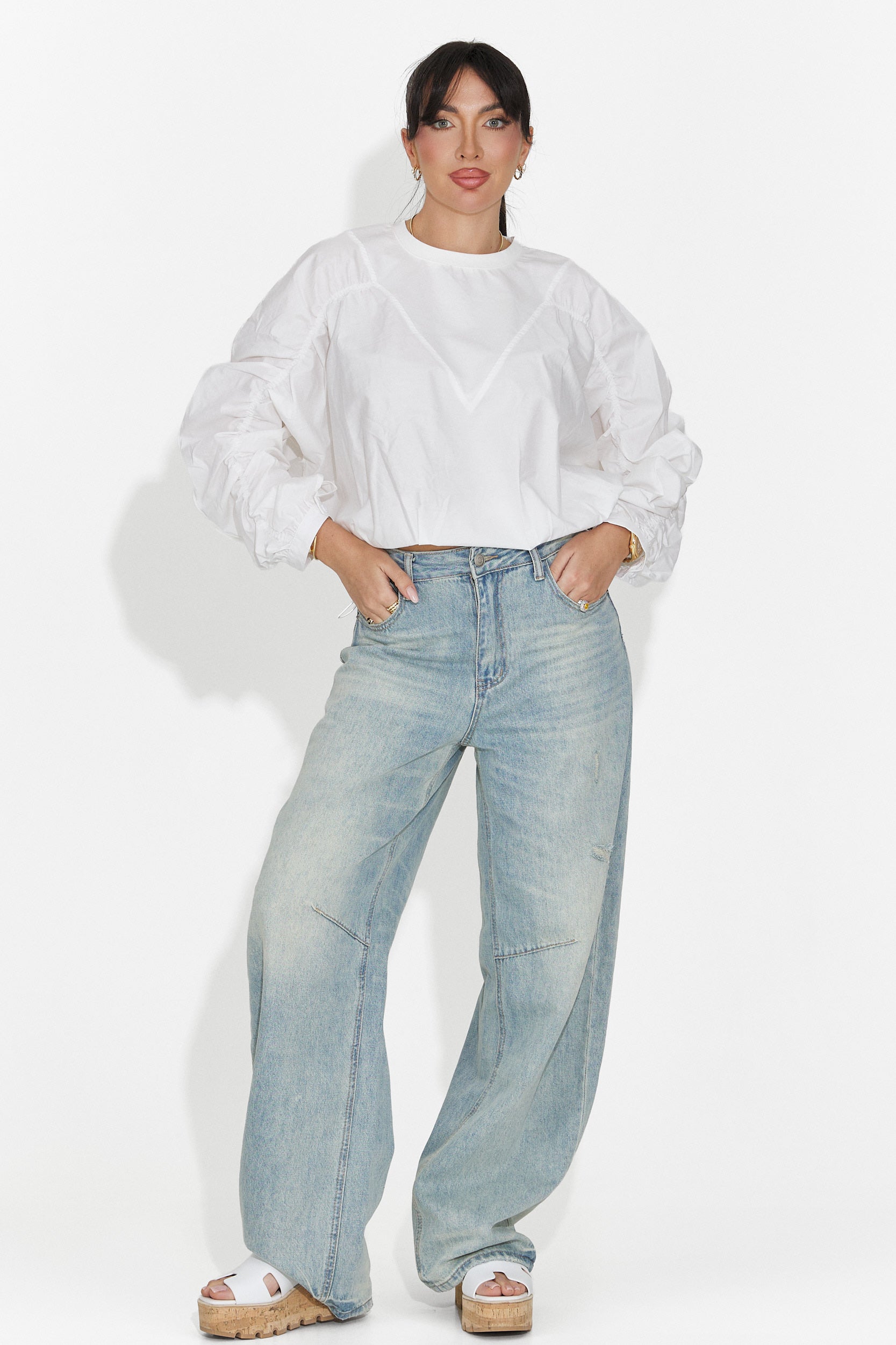 Bluza dama casual alba Donelia Bogas