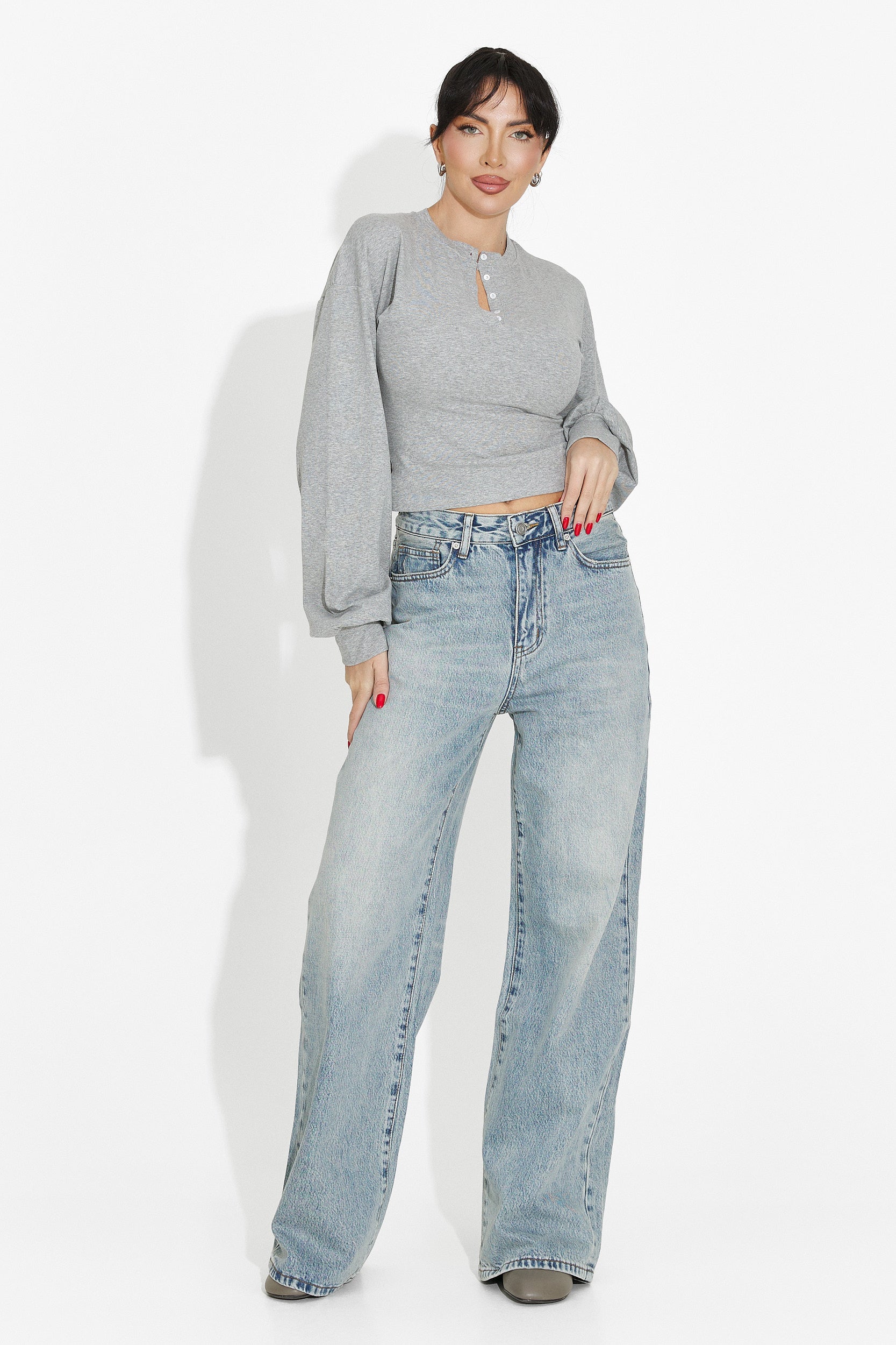 Bluza dama casual gri Tivora Bogas