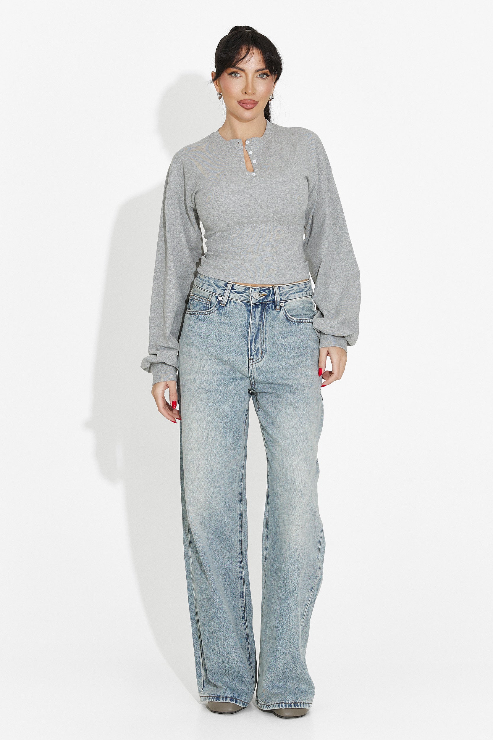 Bluza dama casual gri Tivora Bogas