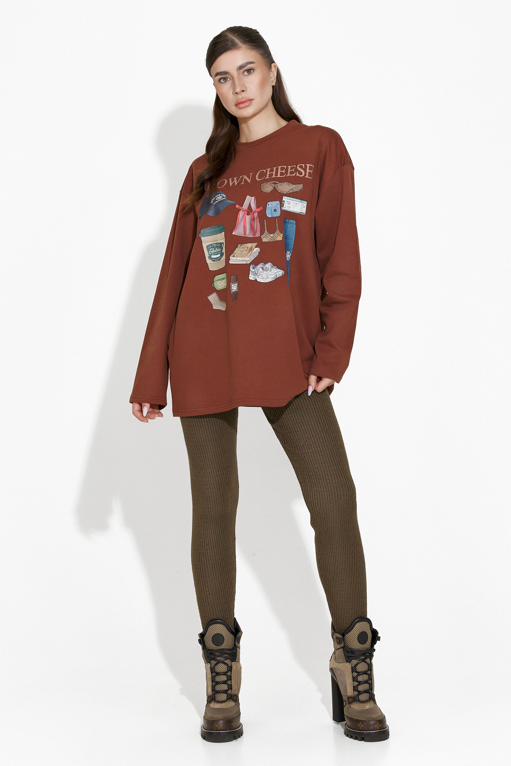 Bluza dama casual maro Eryn Bogas