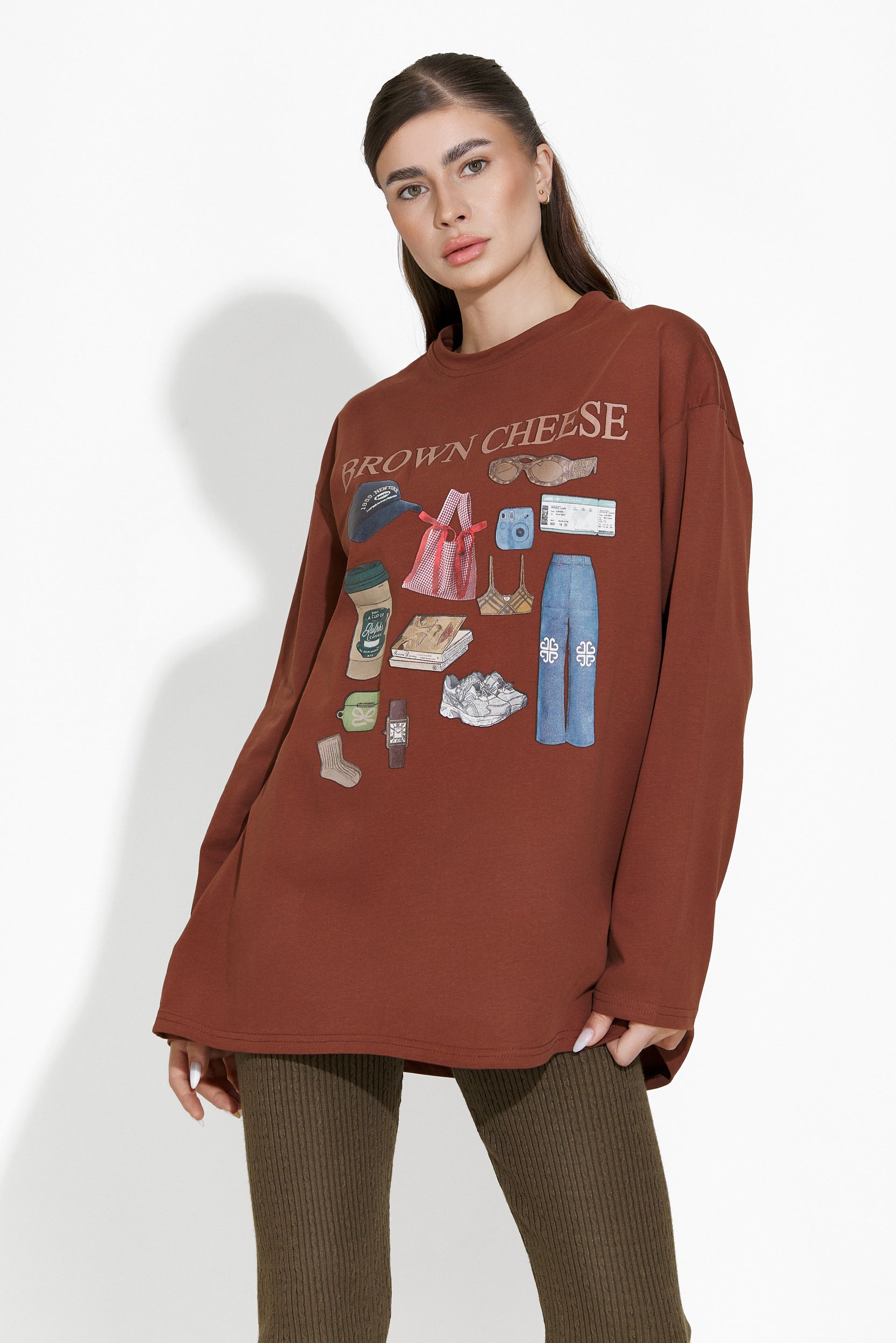 Bluza dama casual maro Eryn Bogas