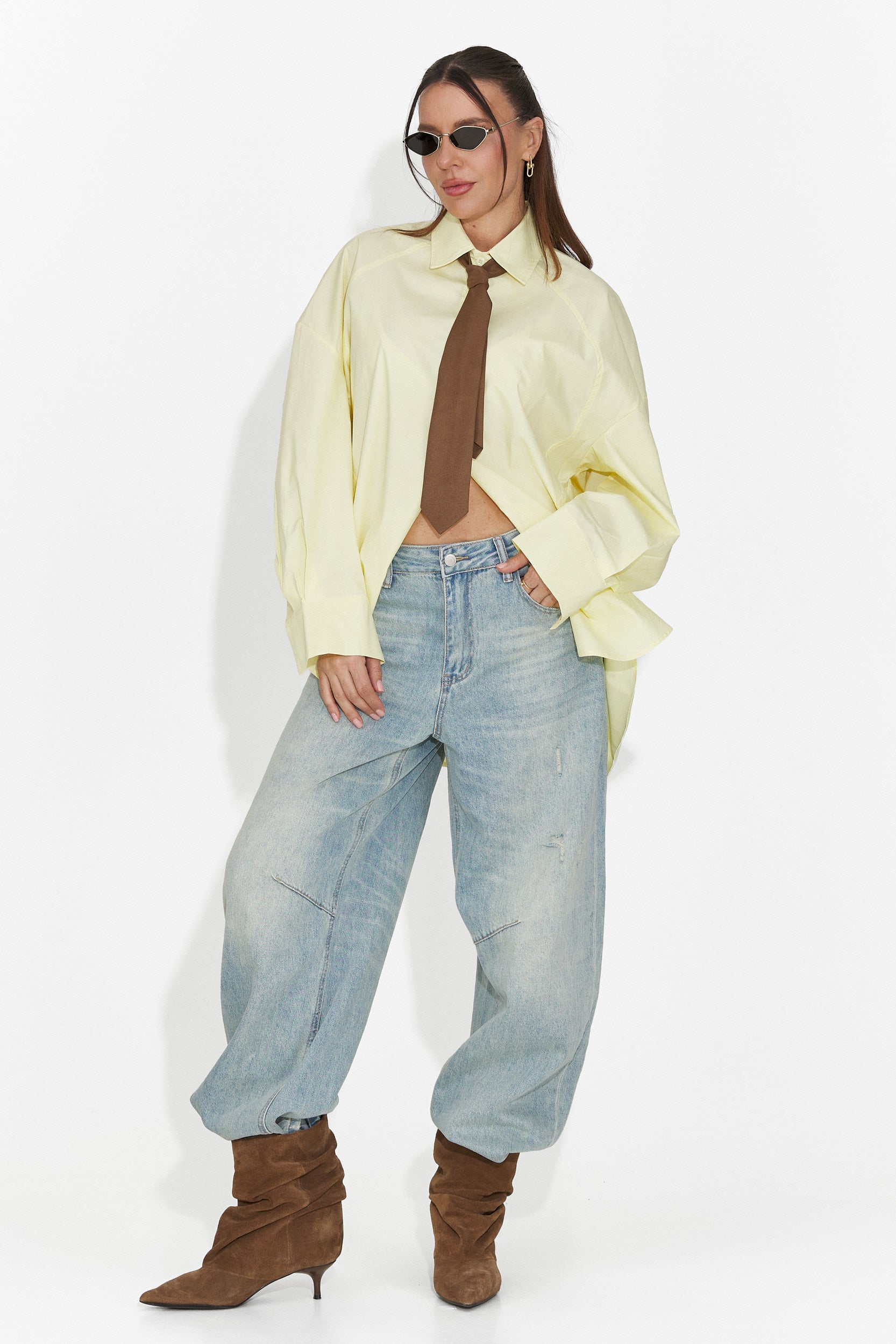 Camasa dama casual galbena Abrienda Bogas