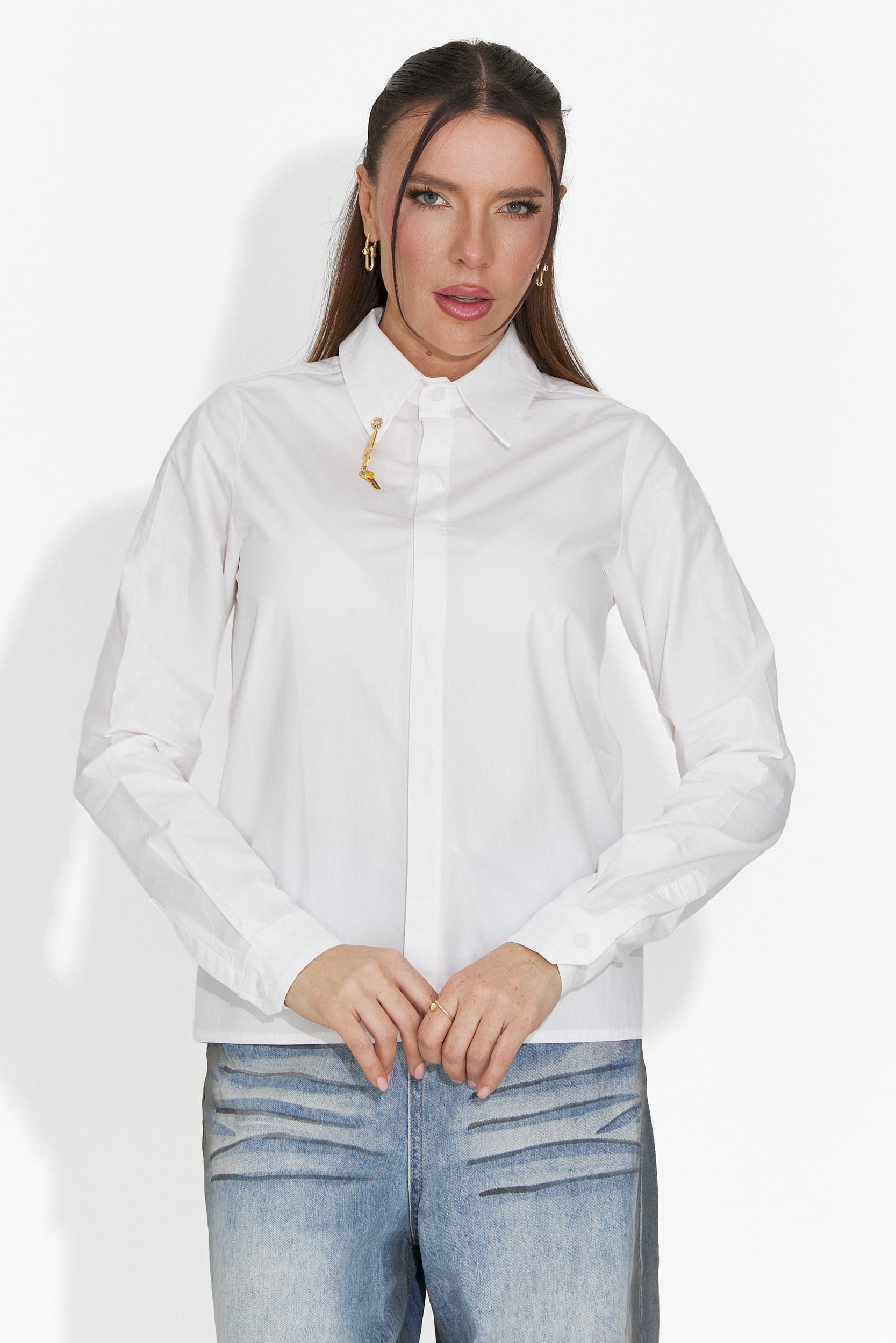 Camasa dama eleganta alba Jetie Bogas