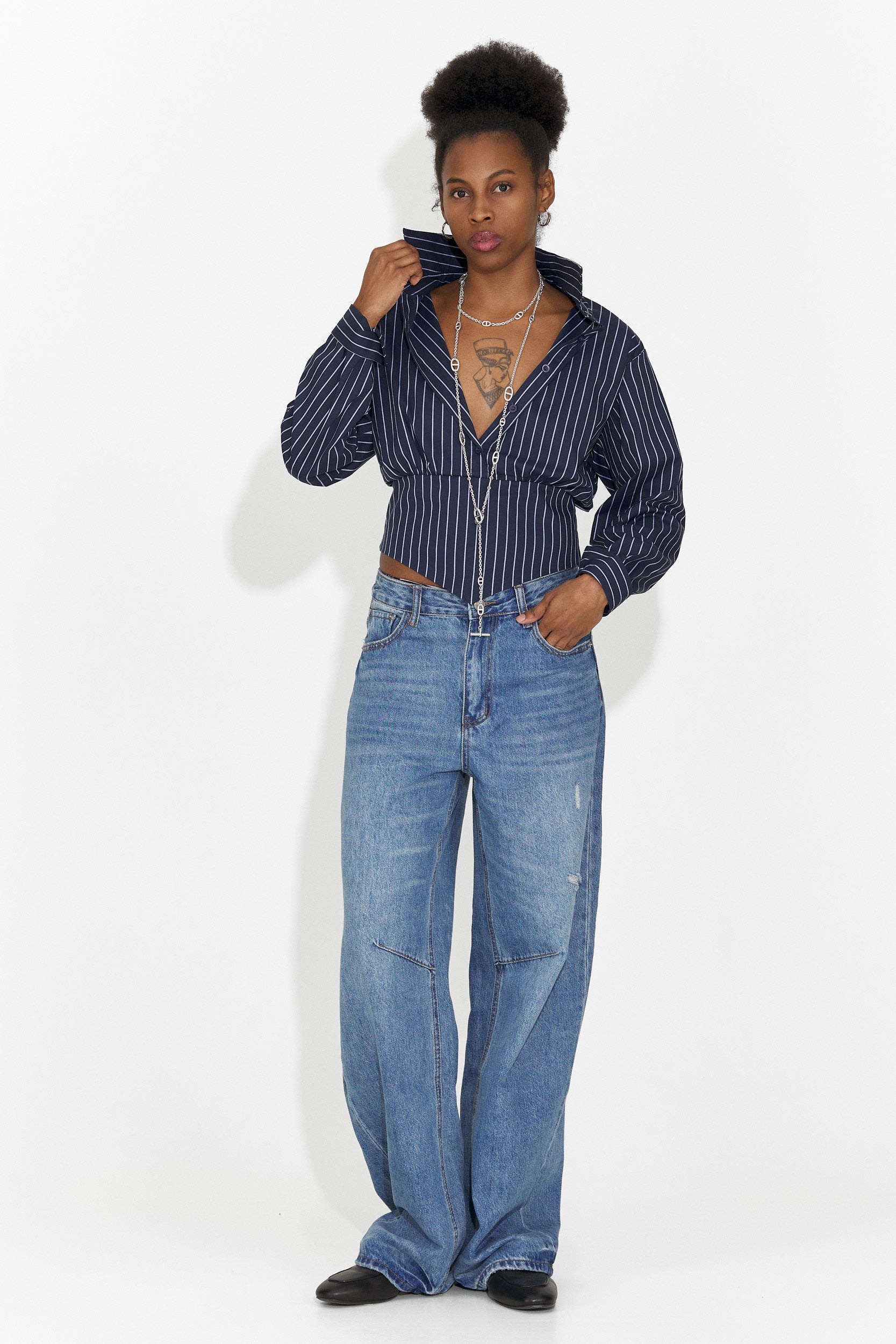 Camasa dama eleganta bleumarin Jolena Bogas