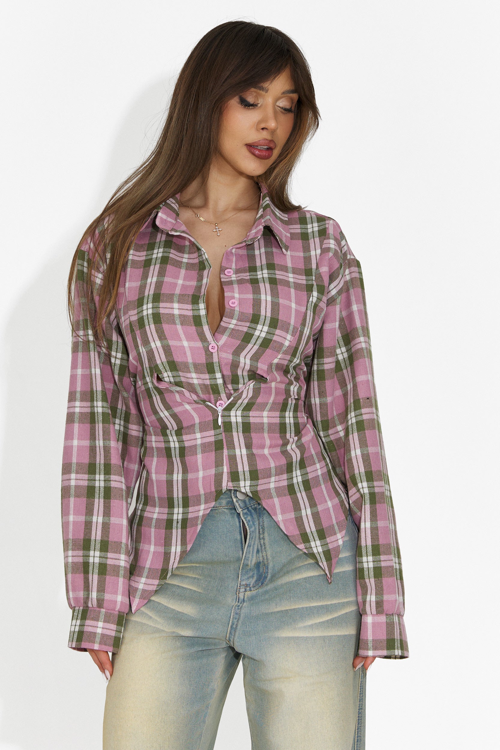 Camasa dama eleganta roz Afinia Bogas