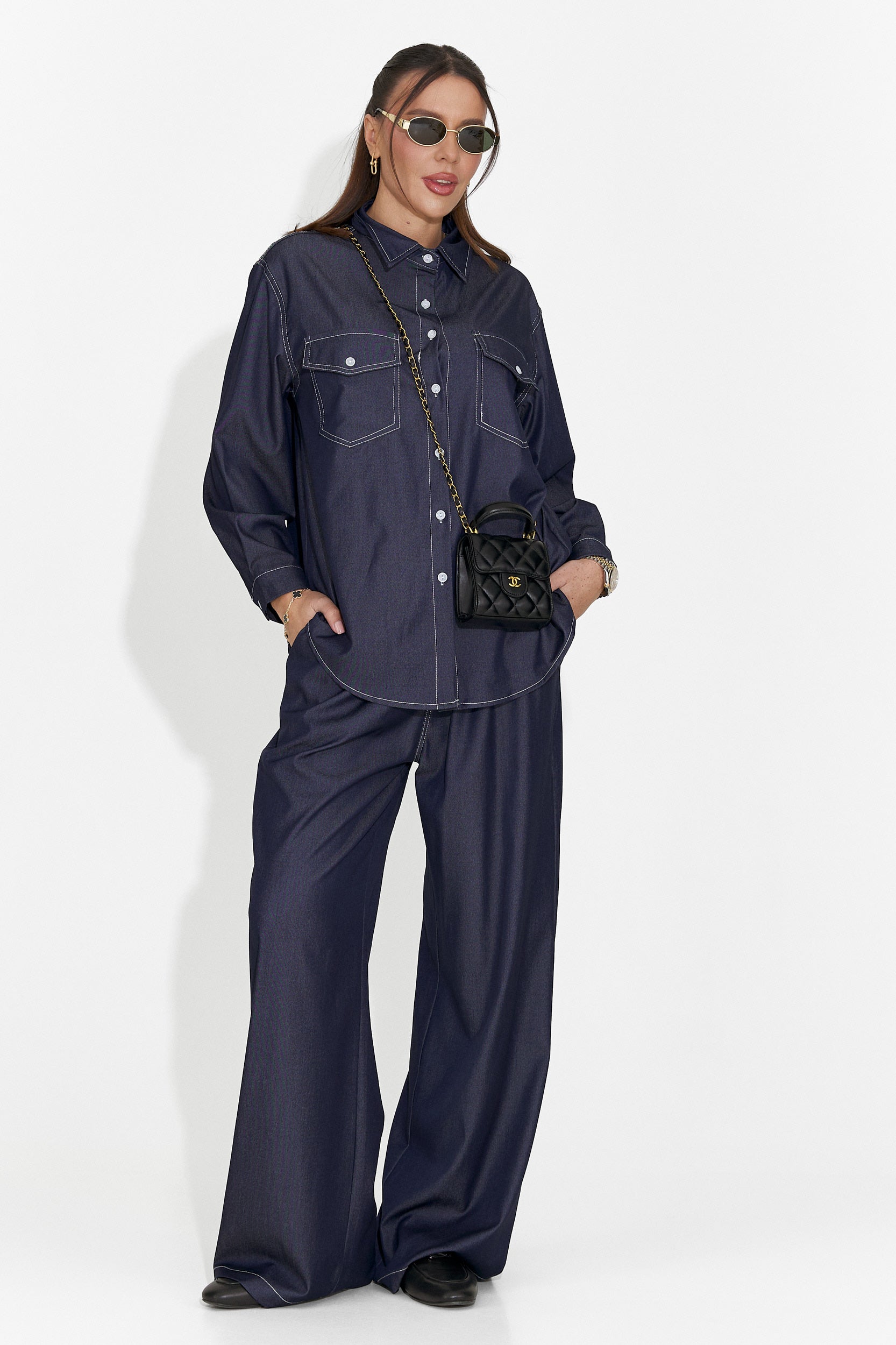 Compleu dama casual bleumarin Zunaira Bogas