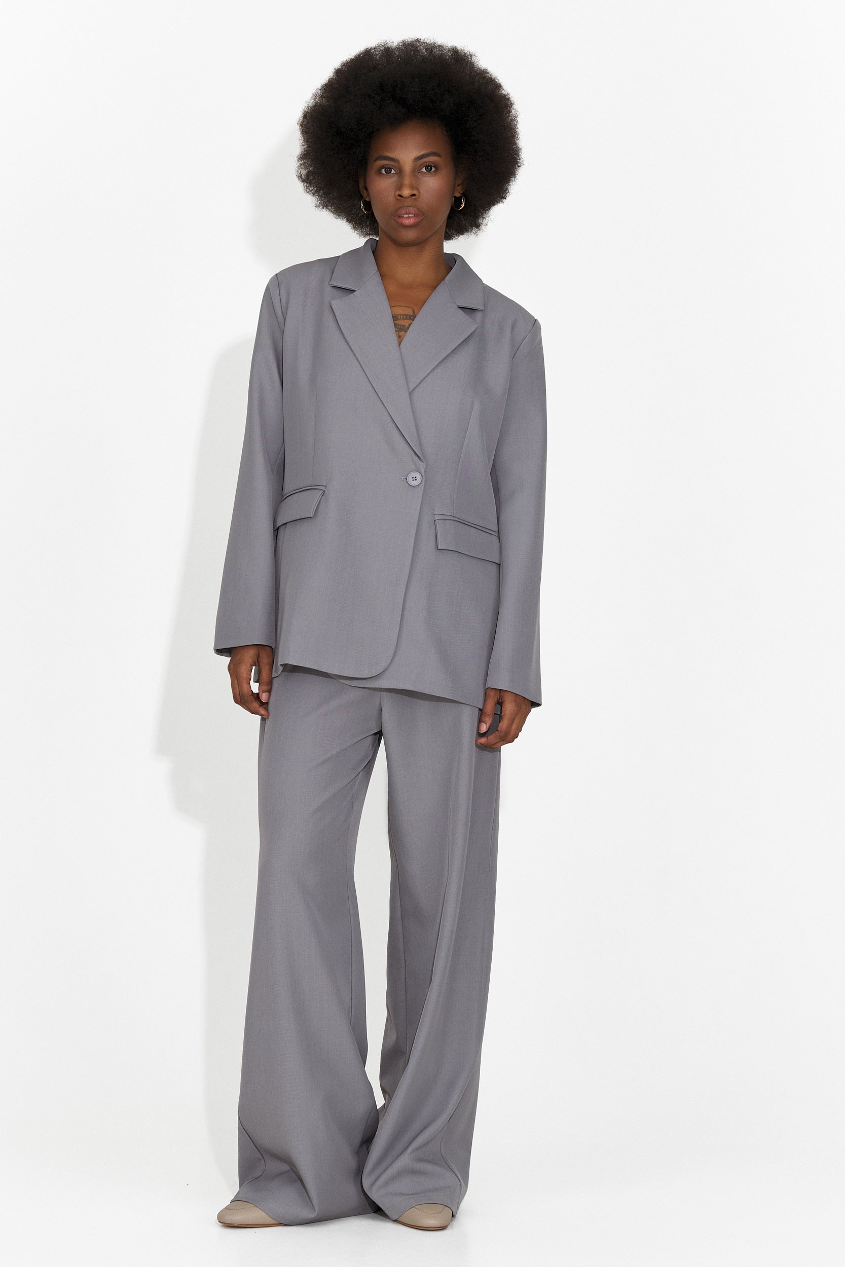 Compleu dama elegant gri Timelia Bogas