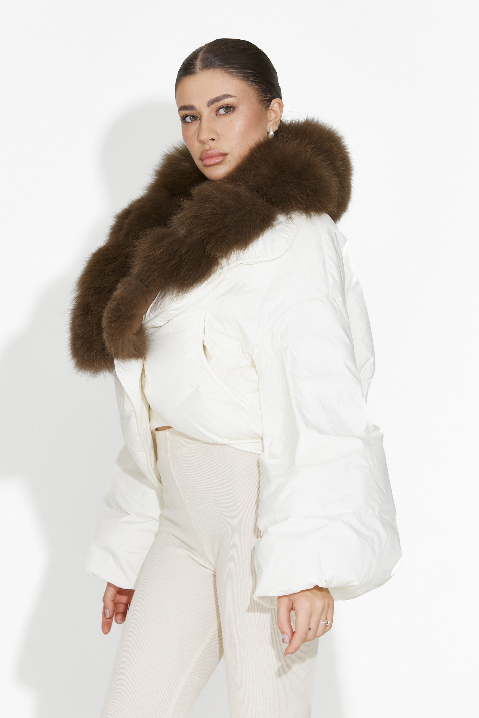 Geaca dama bej Selvoria Bogas