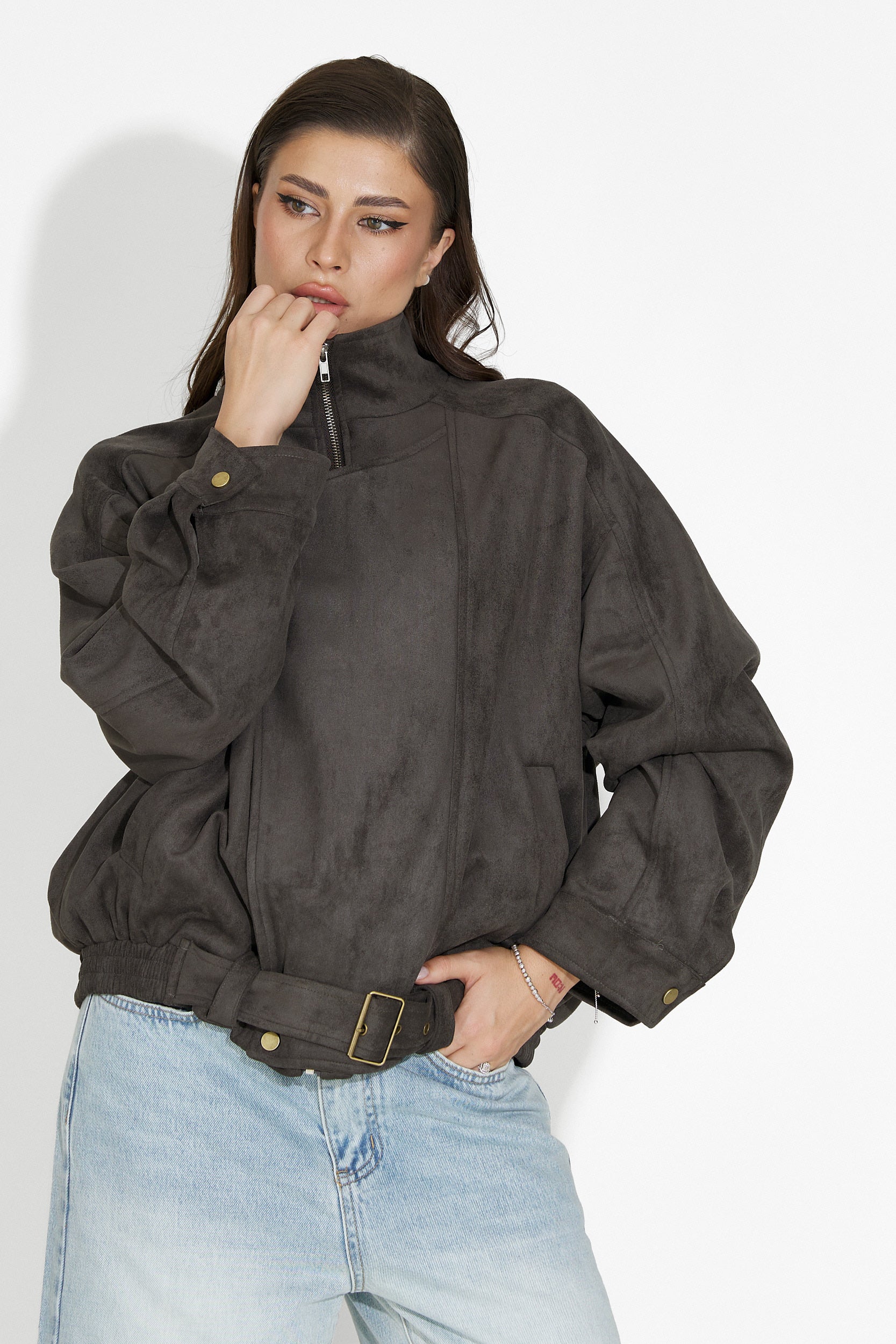 Geaca dama casual gri Ismoria Bogas