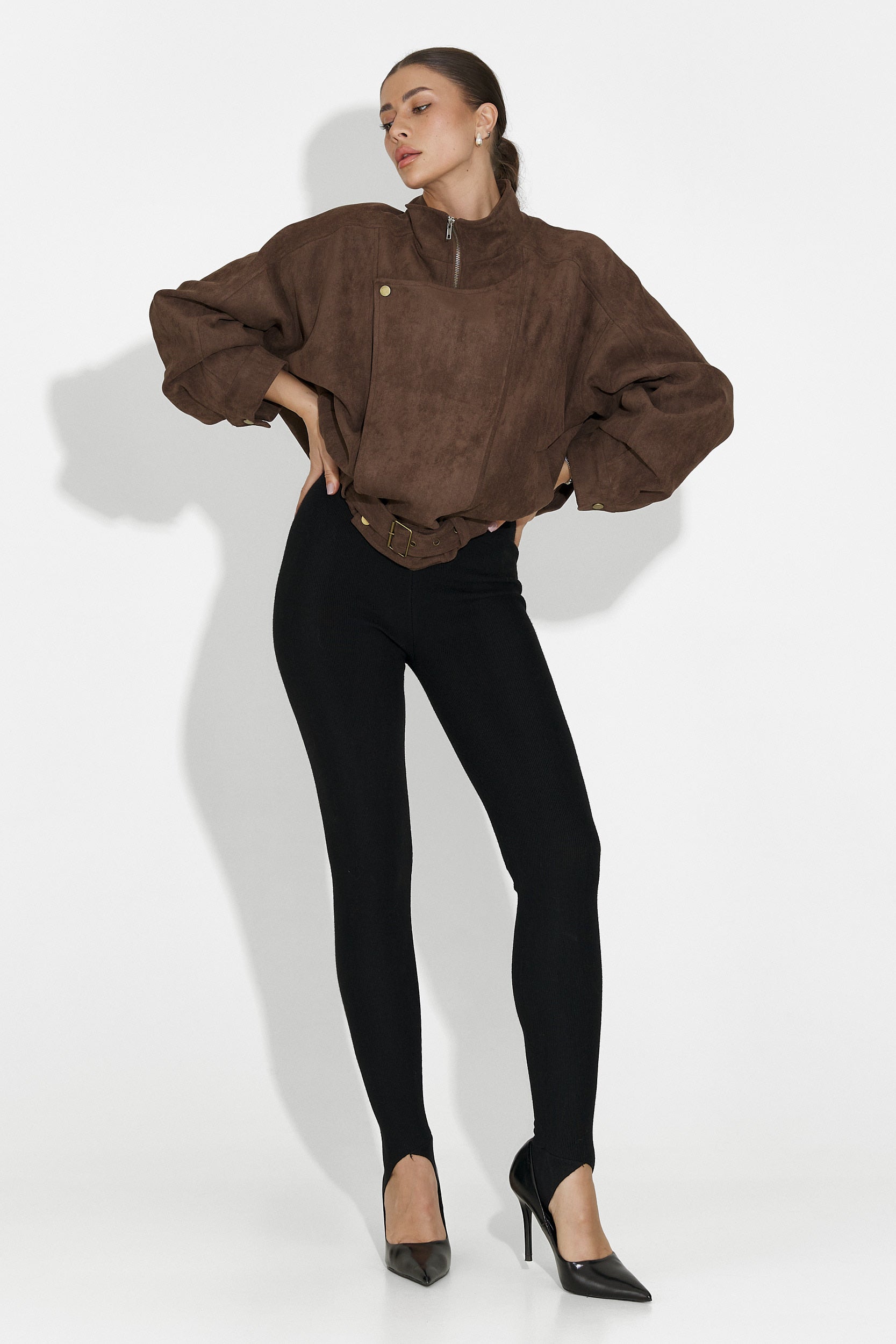 Geaca dama casual maro Ismoria Bogas