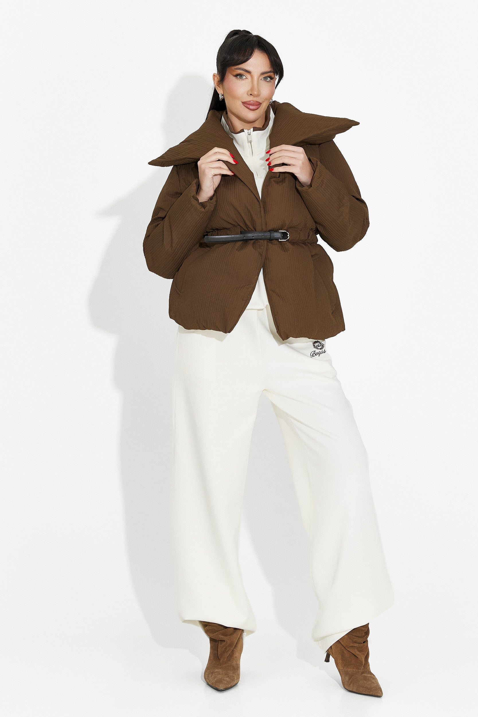 Geaca dama casual maro Kenyra Bogas