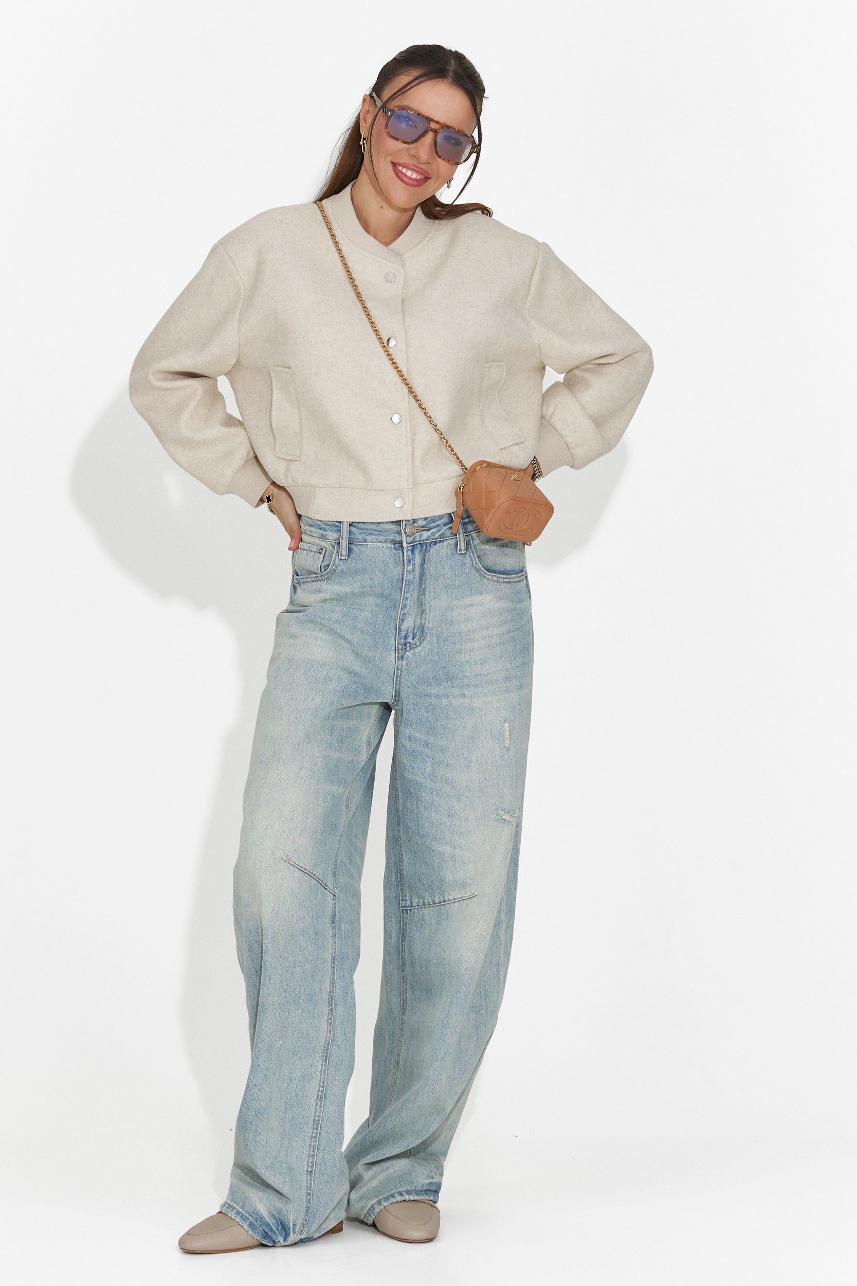 Jacheta dama casual bej Gineta Bogas