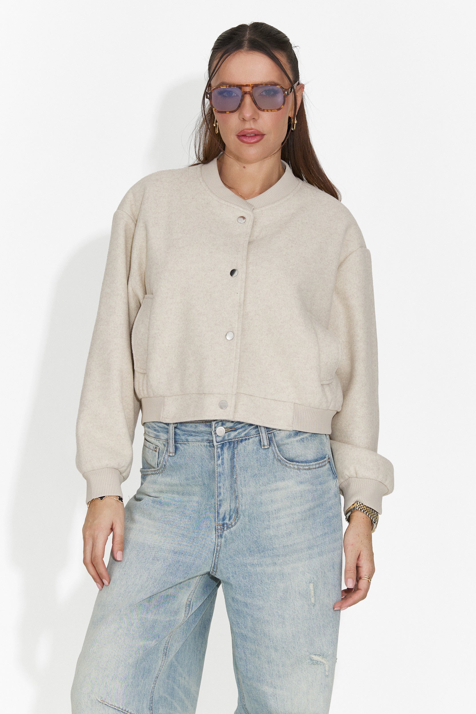 Jacheta dama casual bej Gineta Bogas