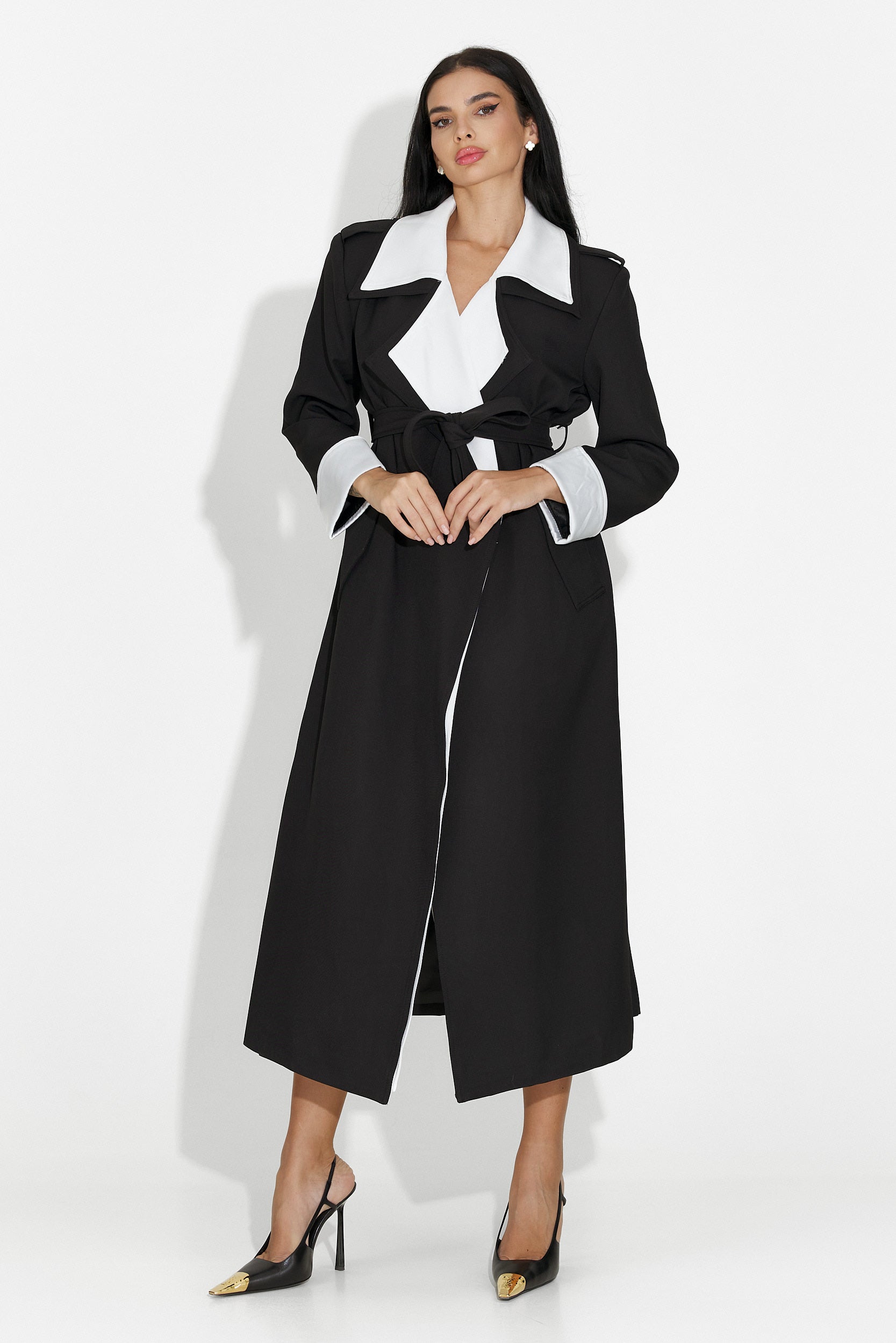 Palton dama elegant negru Nalira Bogas