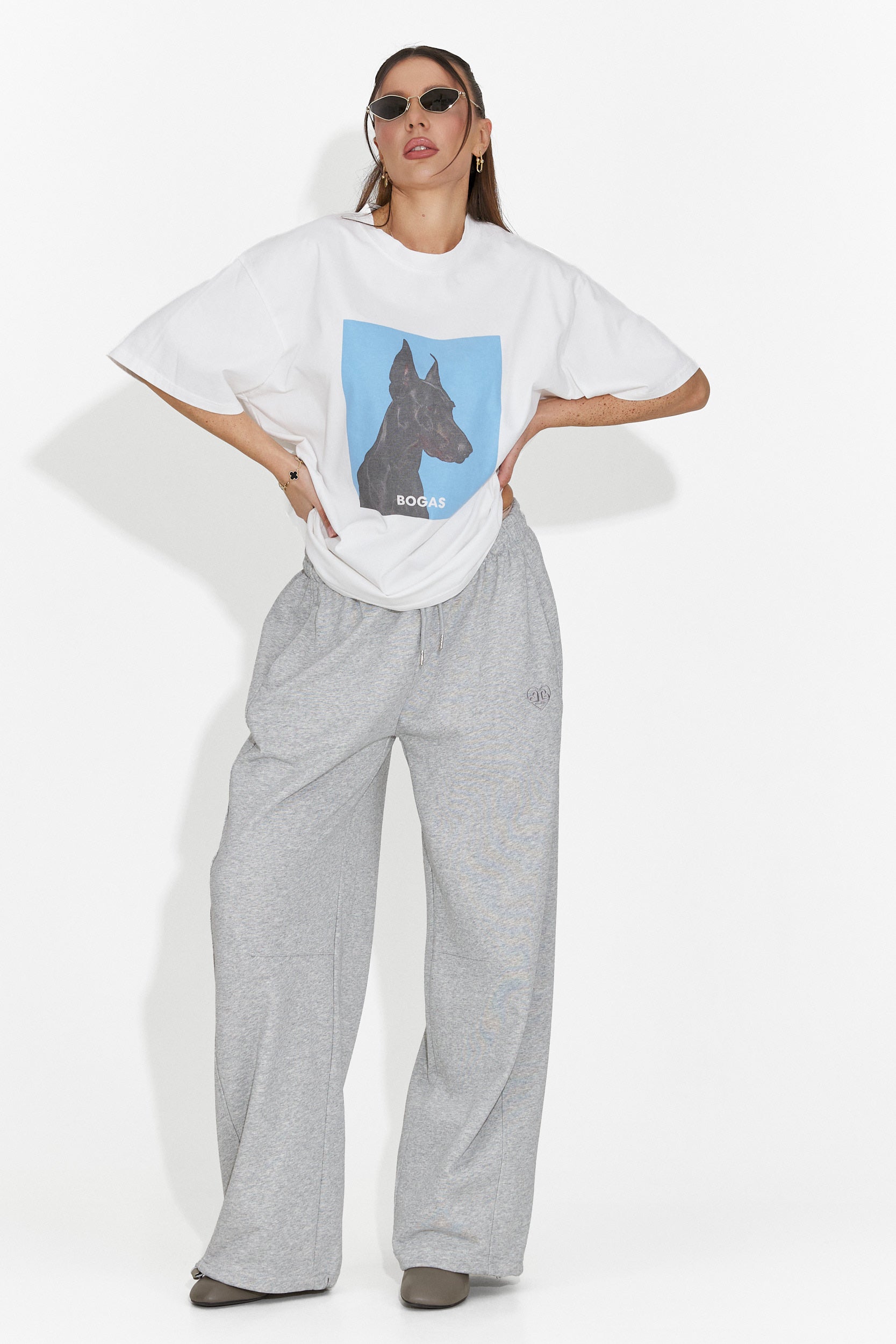 Pantaloni dama casual gri Romela Bogas