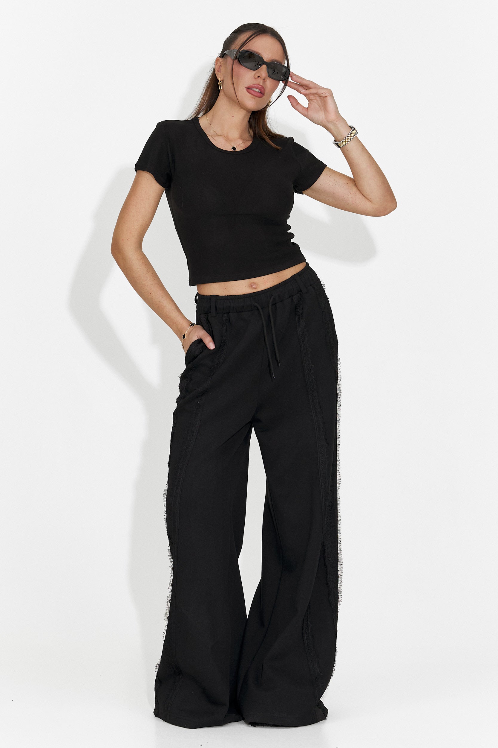 Pantaloni dama casual negri Zarania Bogas