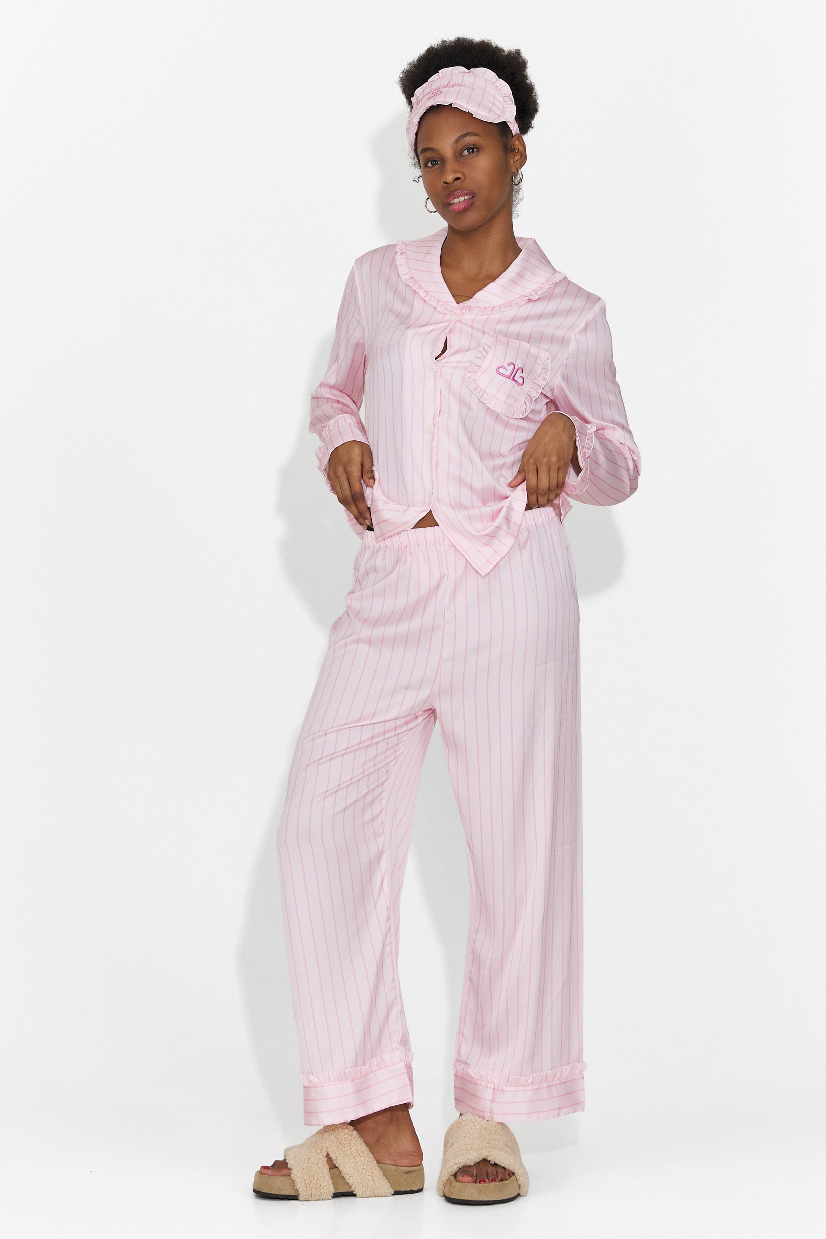 Pijama dama lunga roz Stelia Bogas