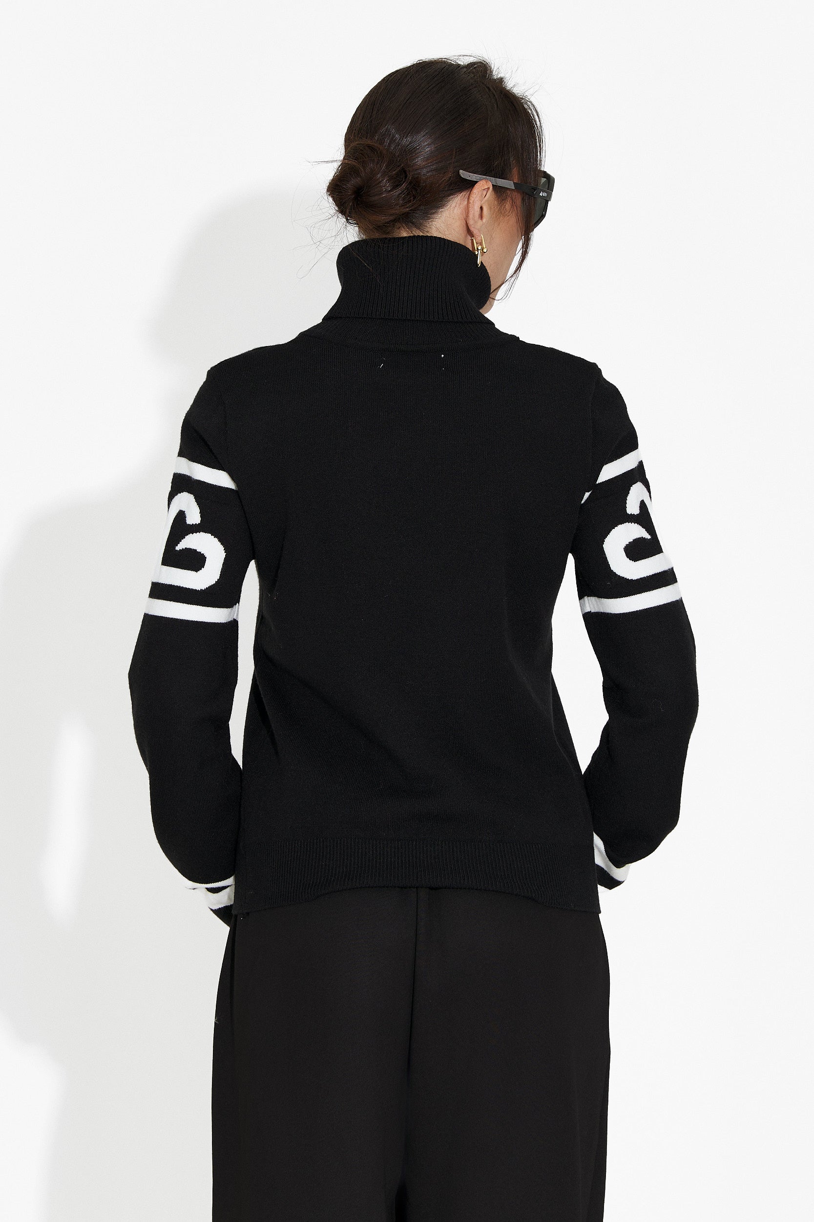 Pulover dama casual negru Nelora Bogas