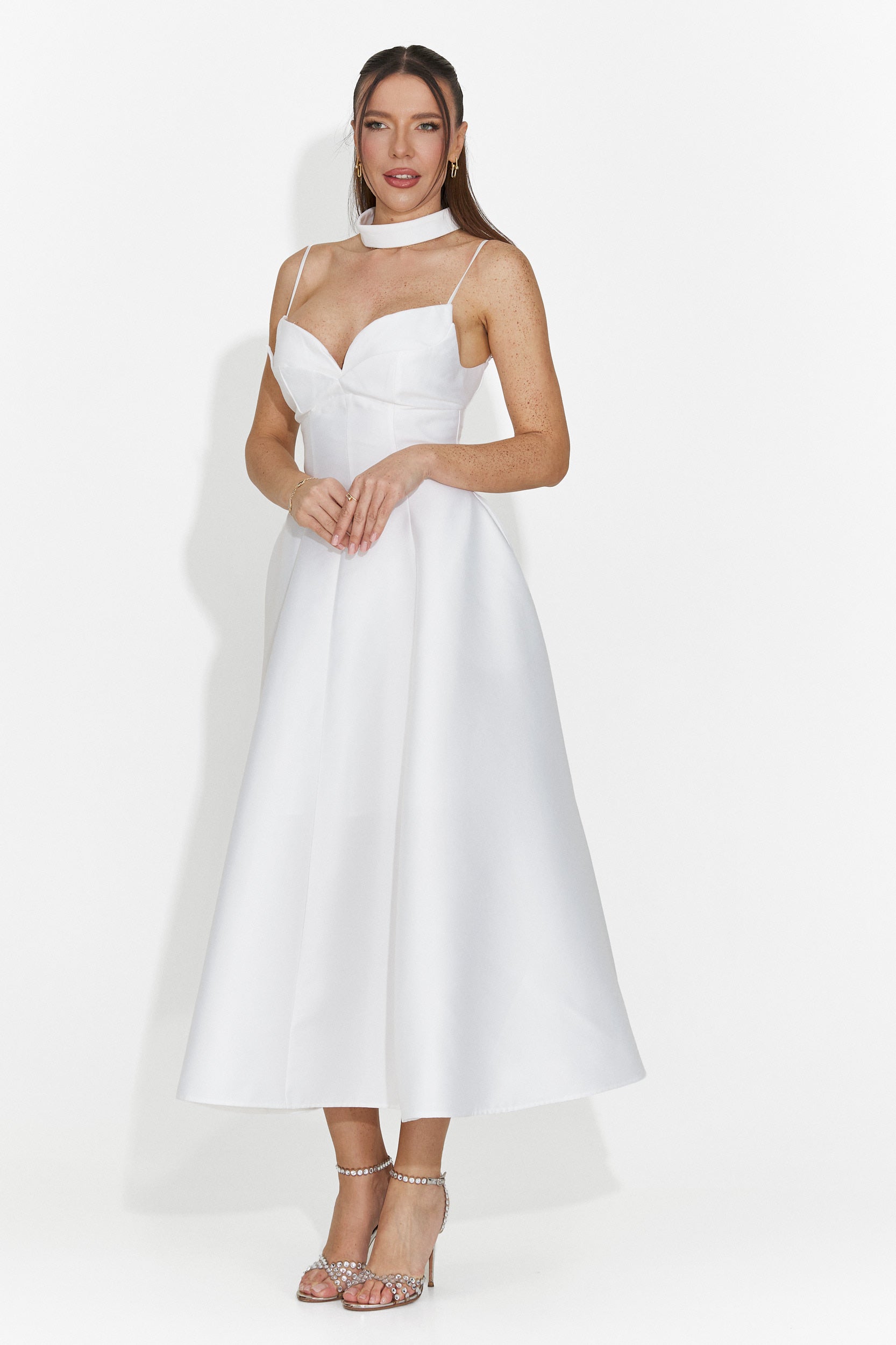 Rochie dama lunga alba Coriza Bogas