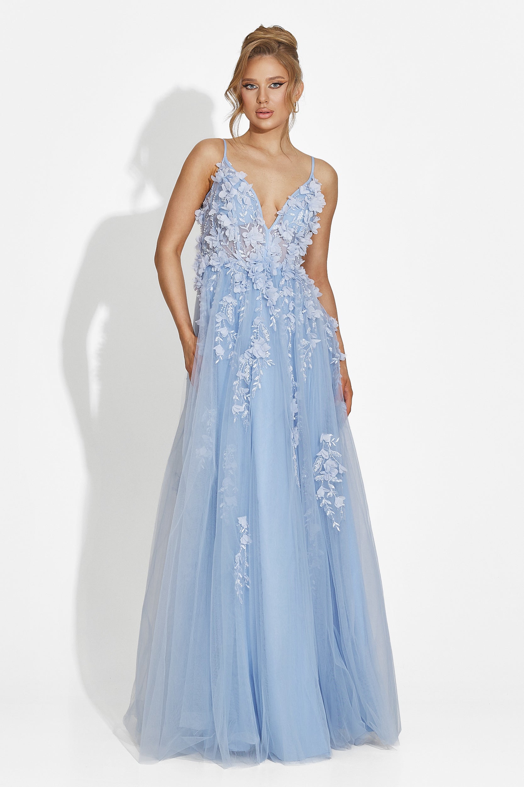 Rochie dama lunga bleu Serina Bogas