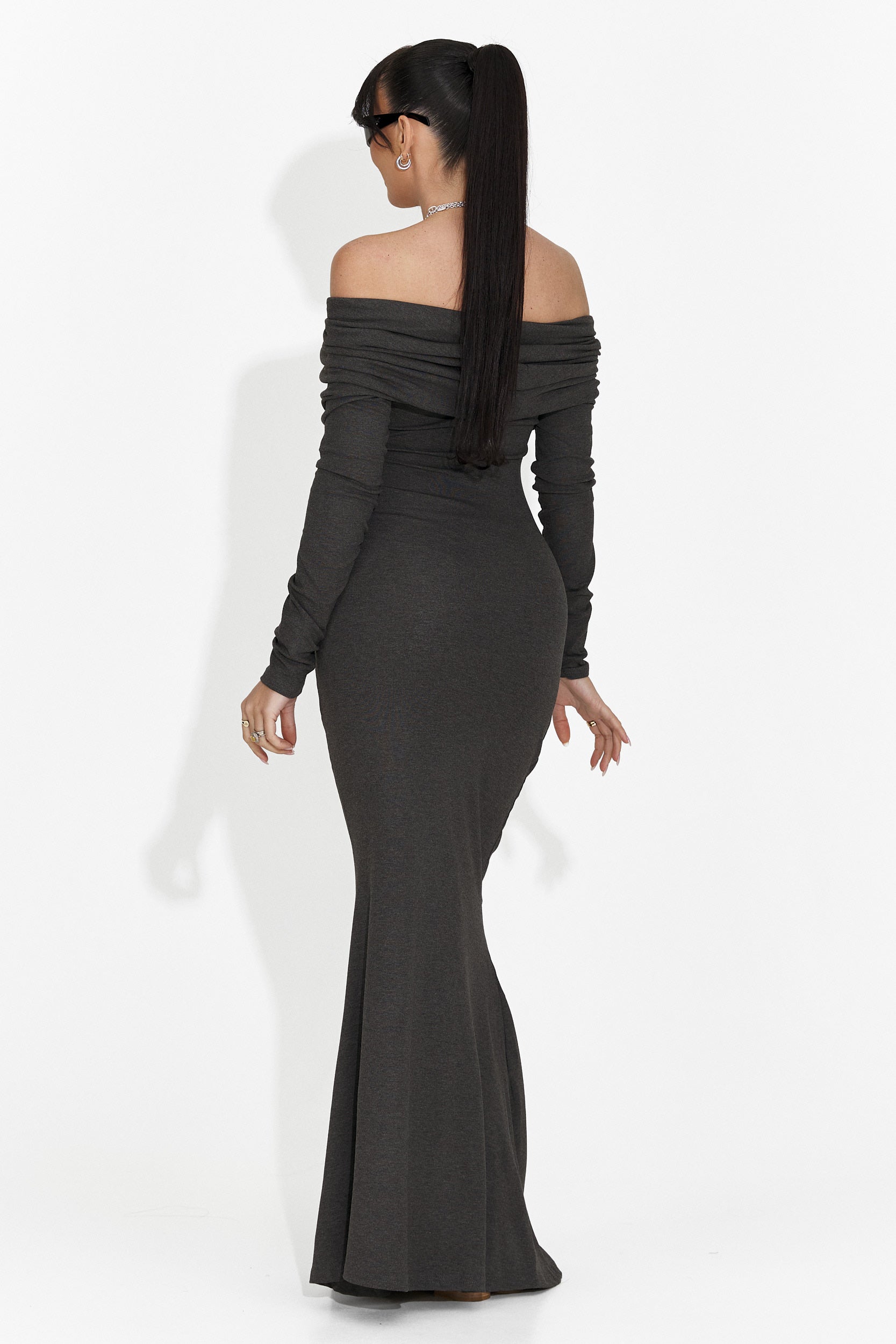 Rochie dama lunga gri Briania Bogas