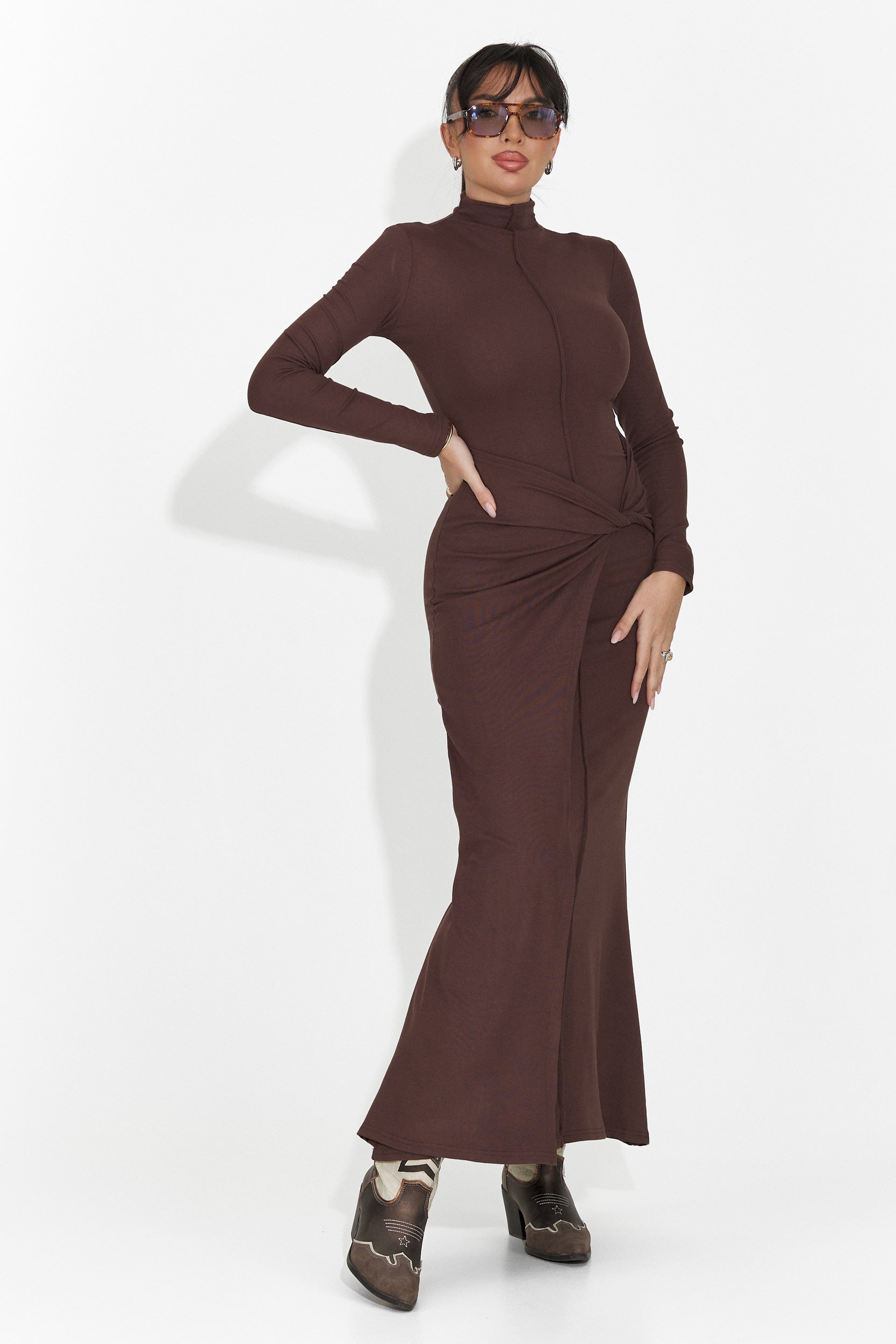 Rochie dama lunga maro Sharita Bogas