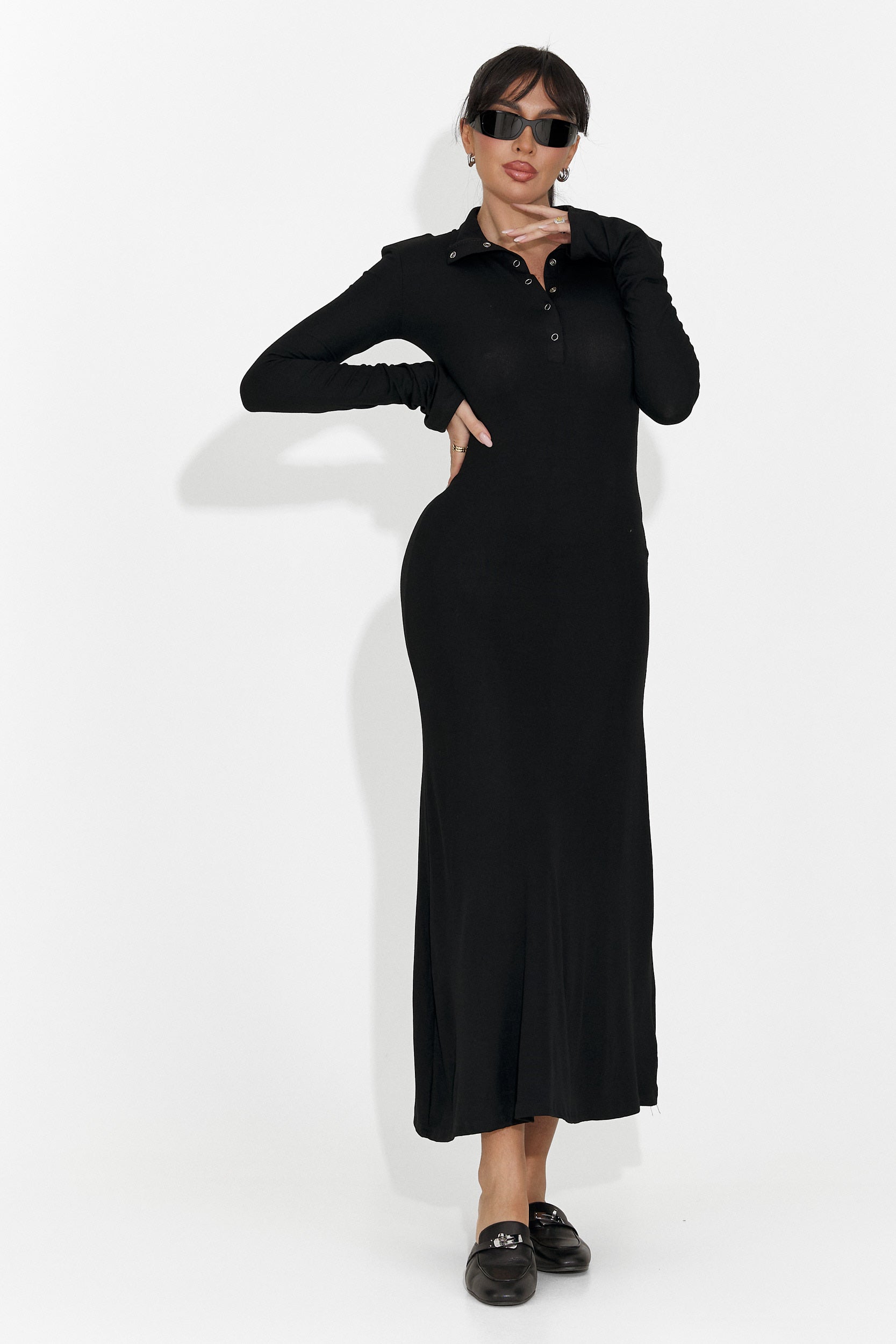 Rochie dama lunga neagra Amberlin Bogas