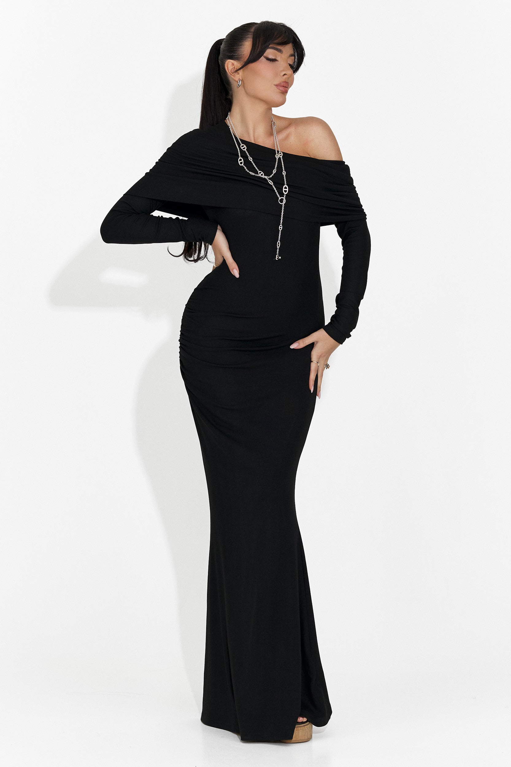 Rochie dama lunga neagra Briania Bogas