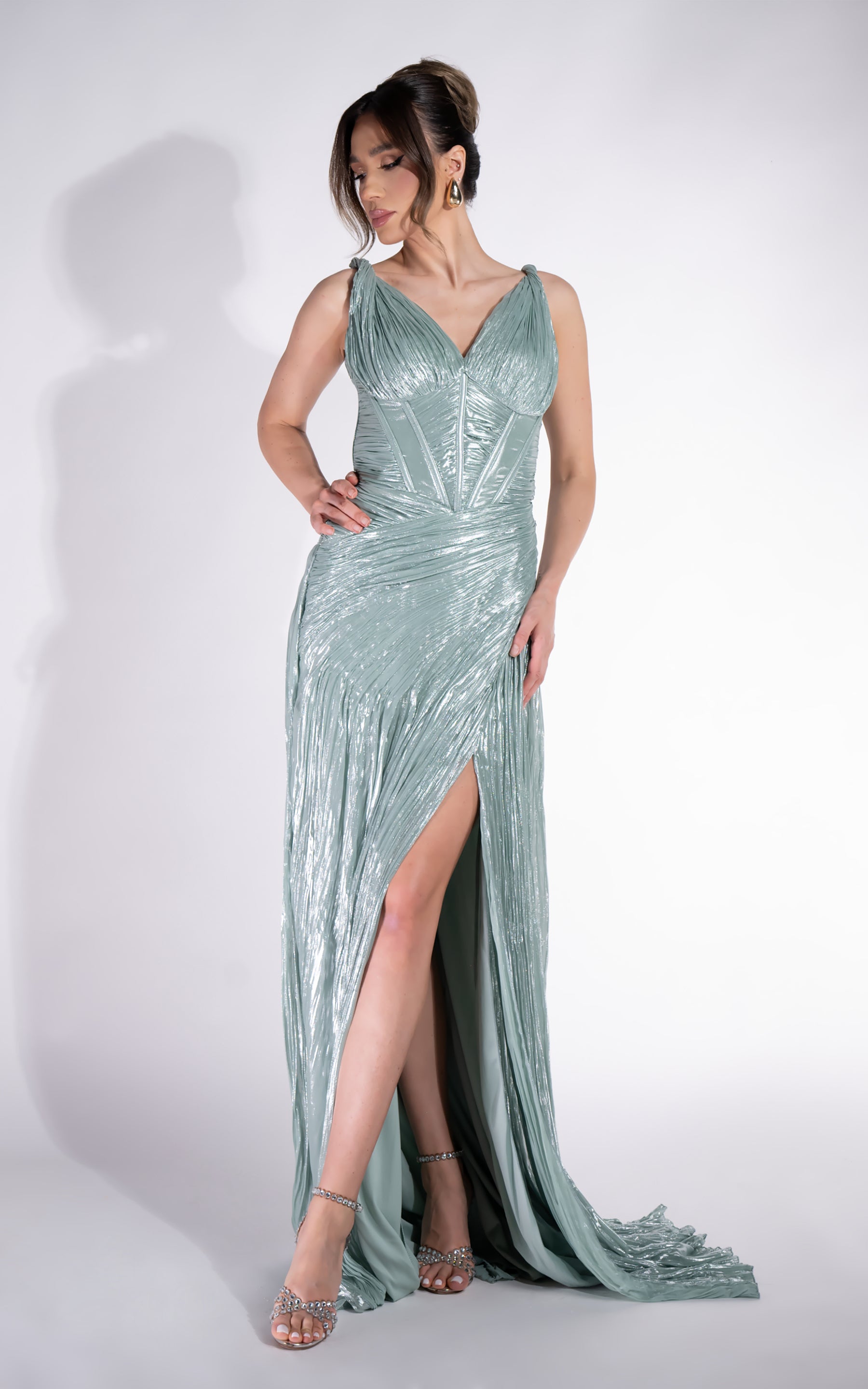 Rochie dama lunga turcoaz Fredrisa Bogas