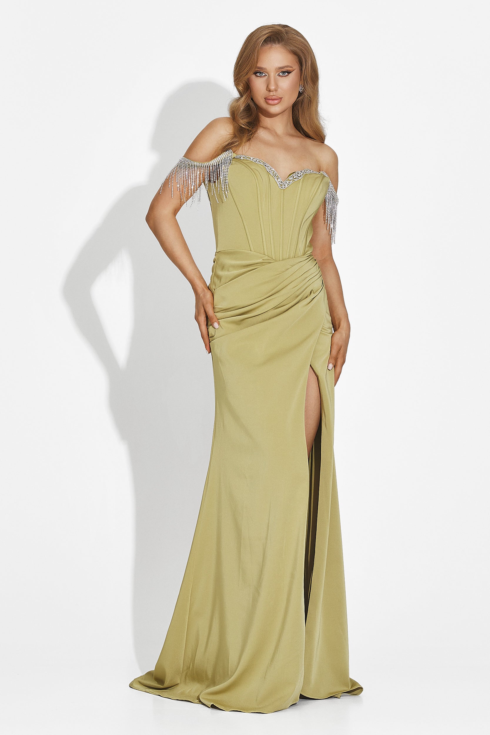 Rochie dama lunga verde Phylis Bogas