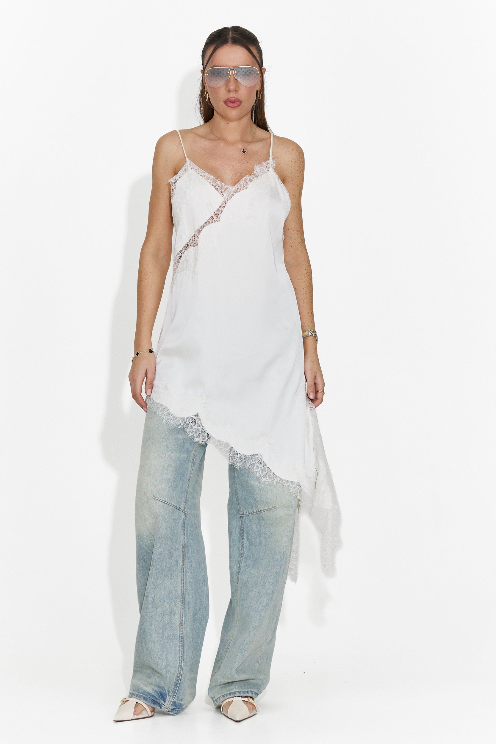 Rochie dama scurta alba Francisca Bogas