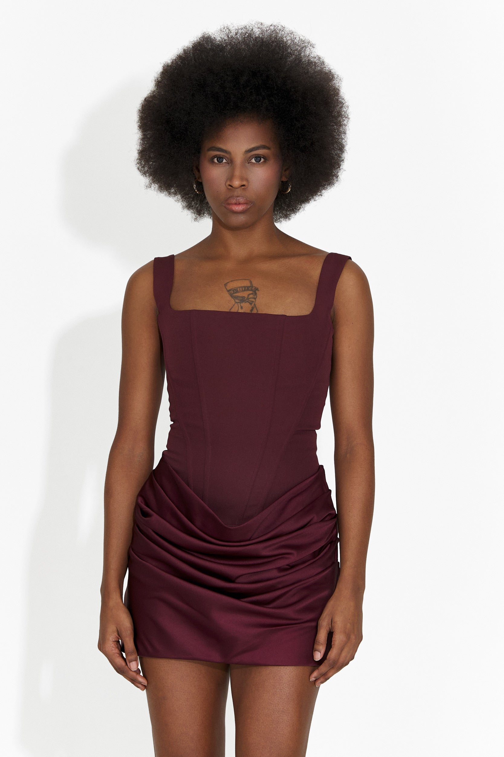 Rochie dama scurta burgundy Gimona Bogas