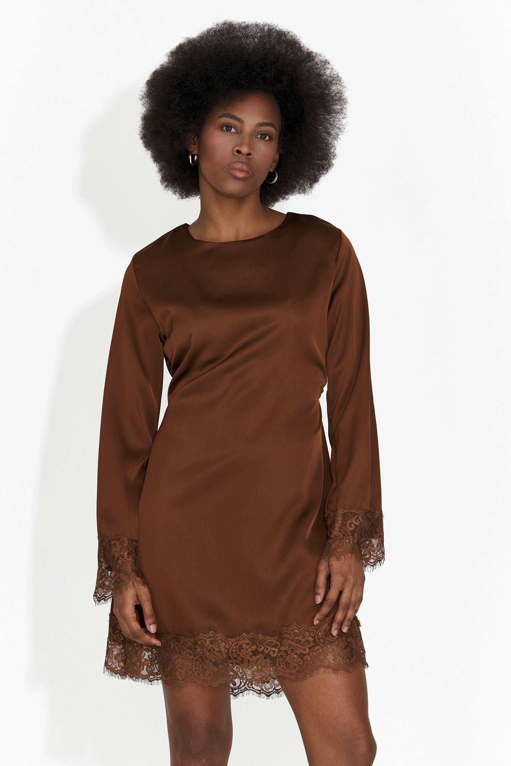 Rochie dama scurta maro Olmaria Bogas