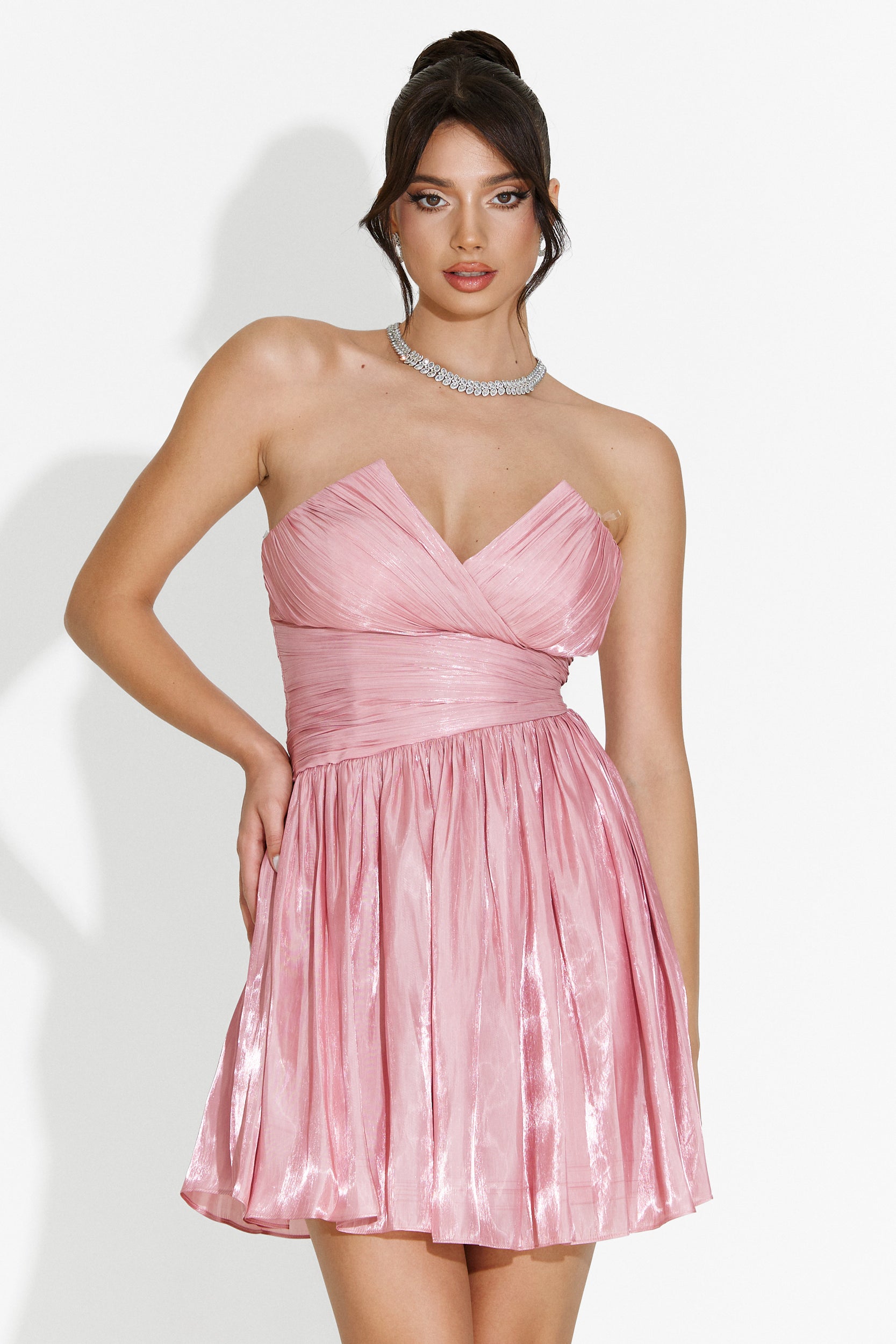 Rochie dama scurta roz Ziora Bogas