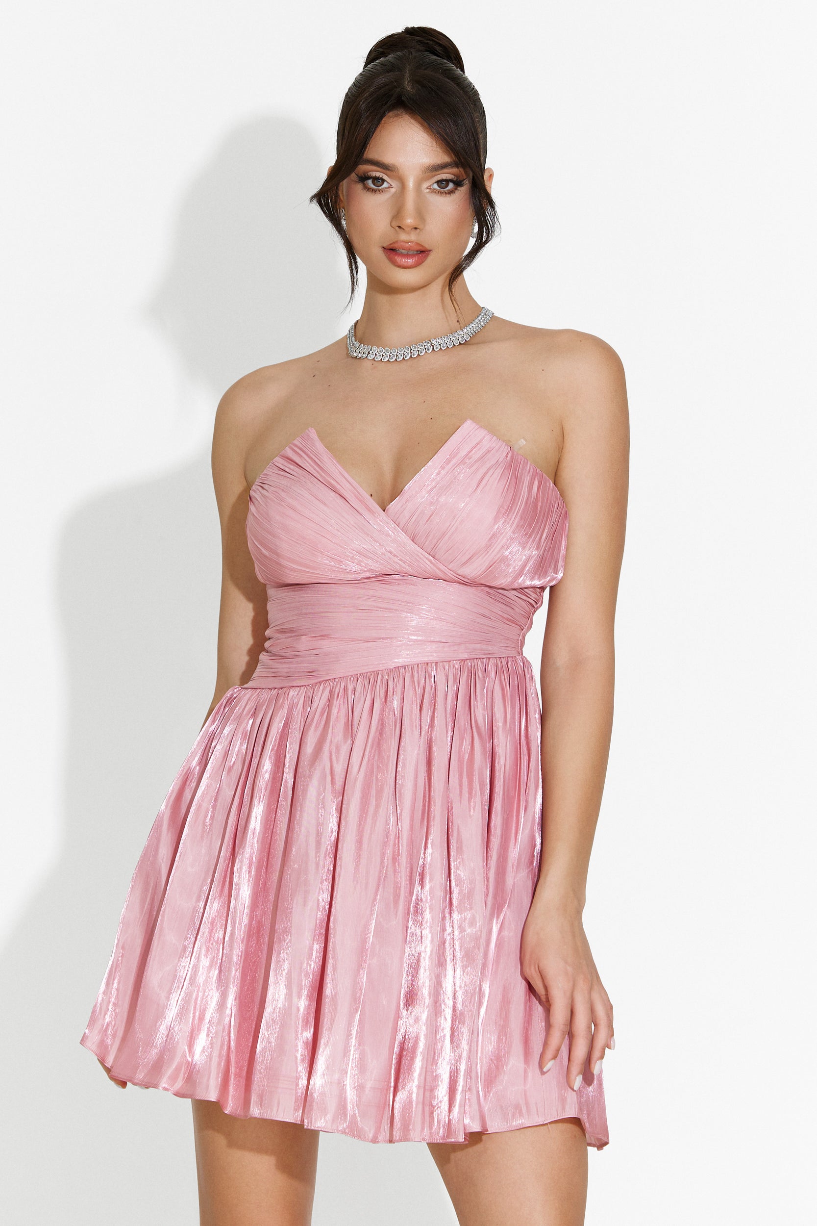 Rochie dama scurta roz Ziora Bogas