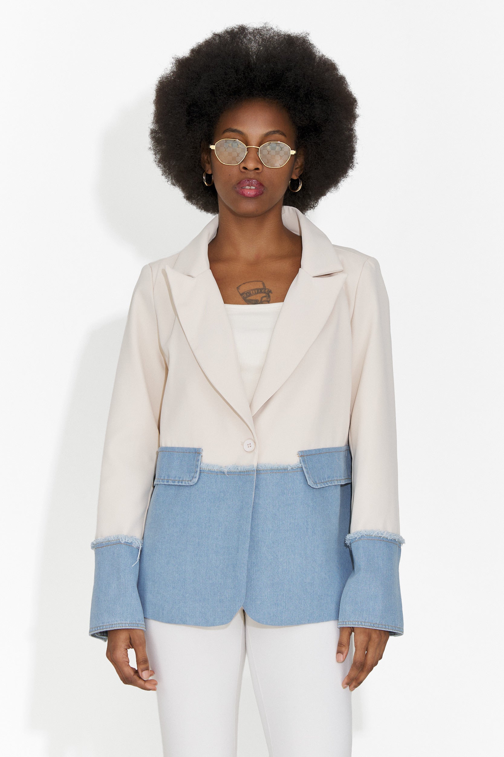 Sacou dama elegant crem Samiria Bogas