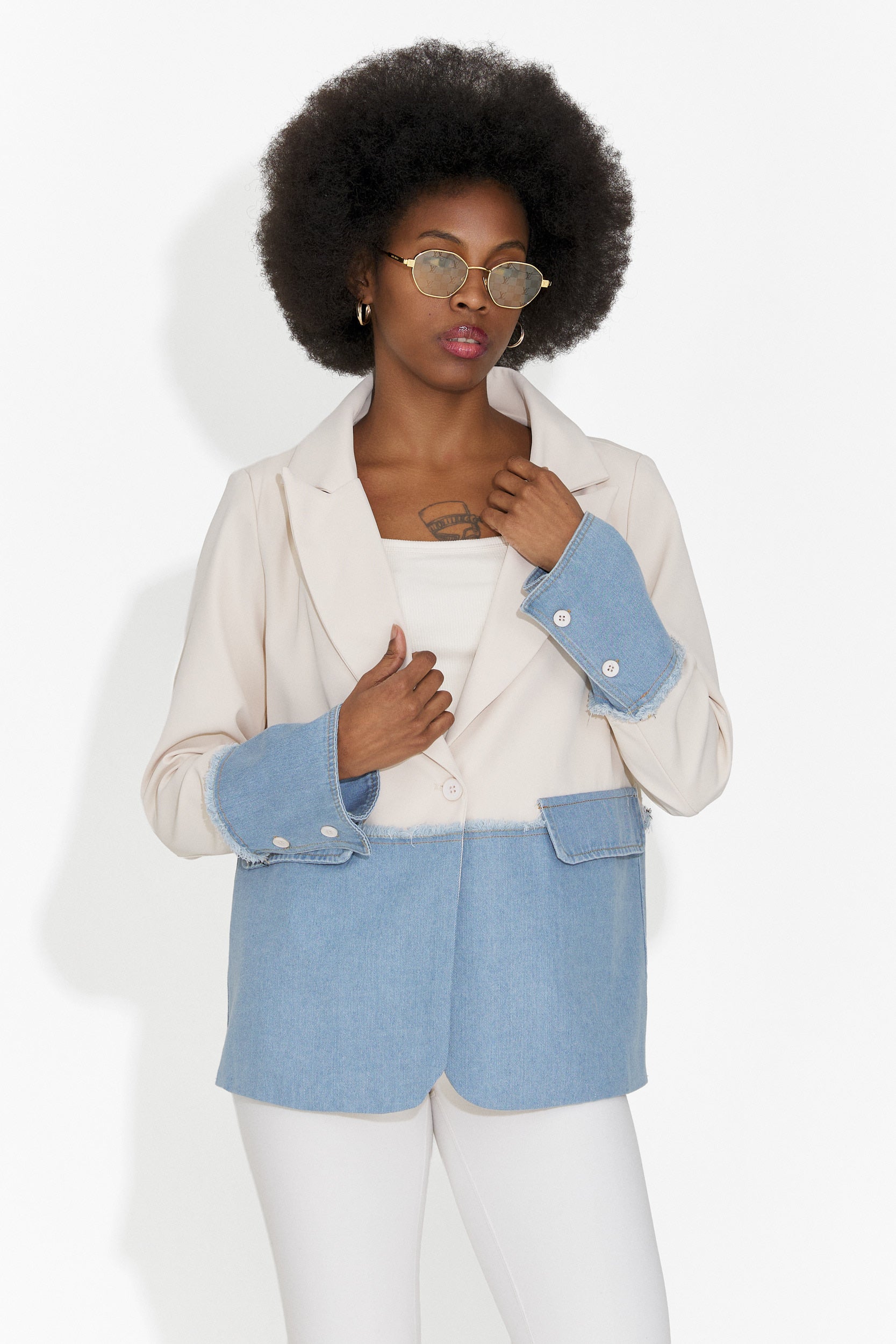 Sacou dama elegant crem Samiria Bogas