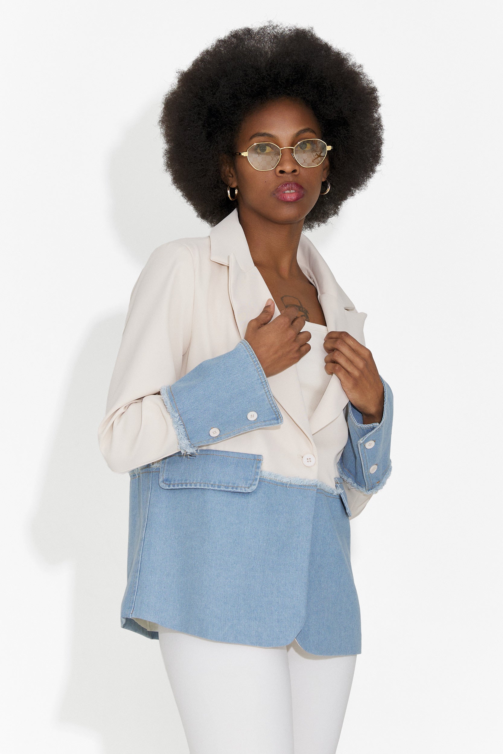 Sacou dama elegant crem Samiria Bogas