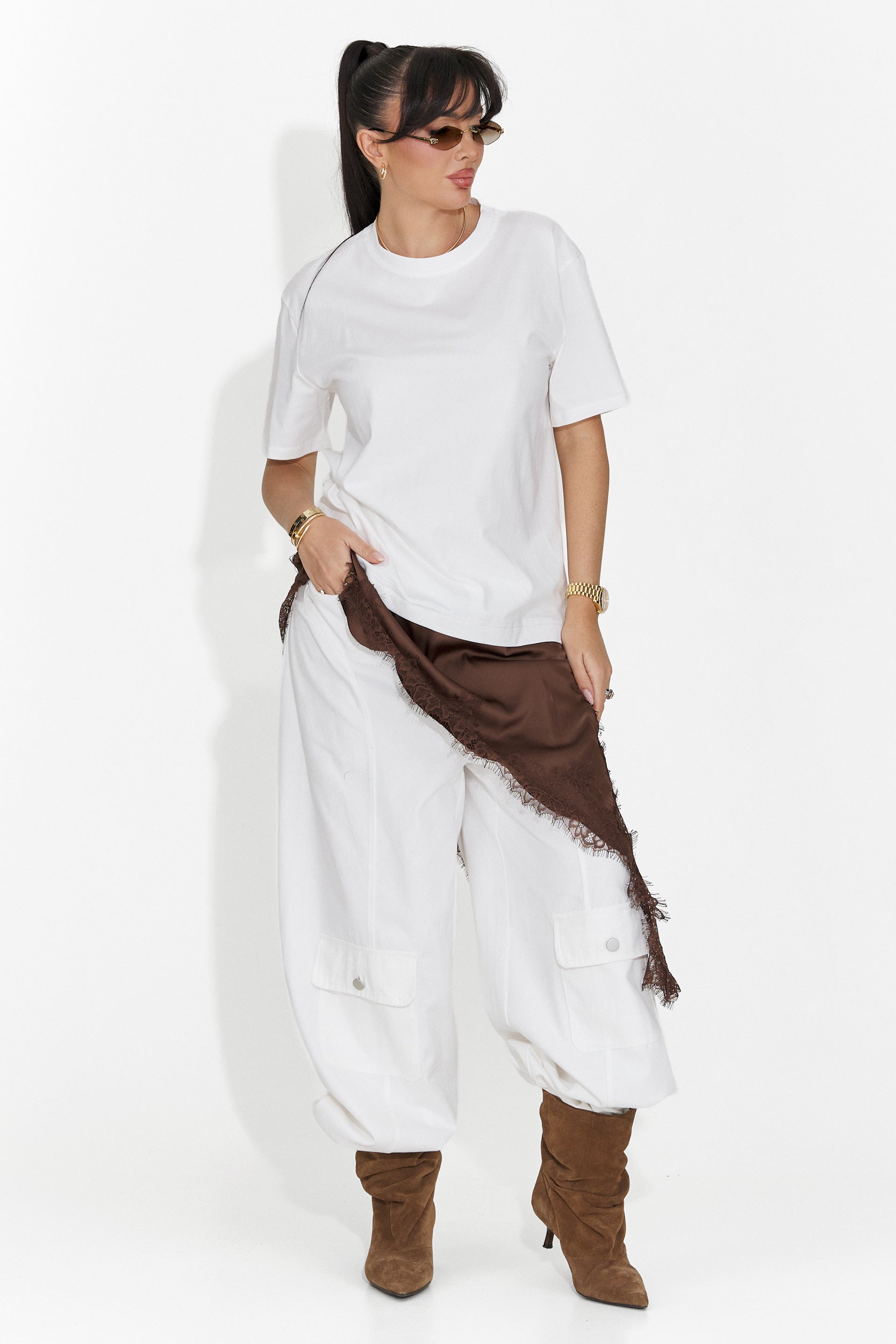 Tricou dama casual alb Arkana Bogas