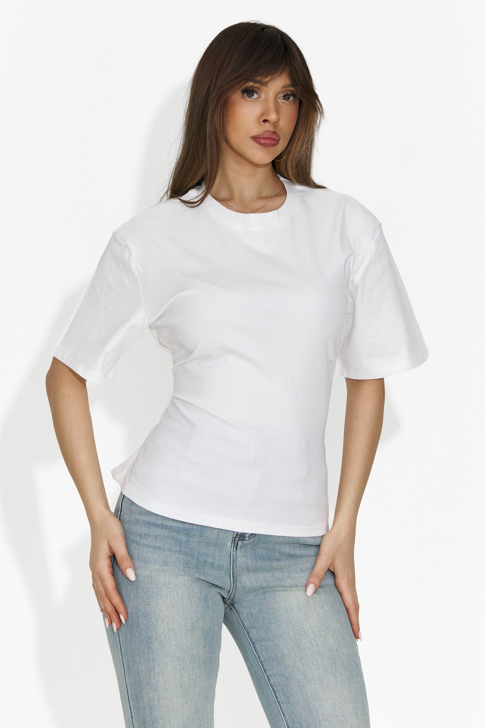 Tricou dama casual alb Latrice Bogas