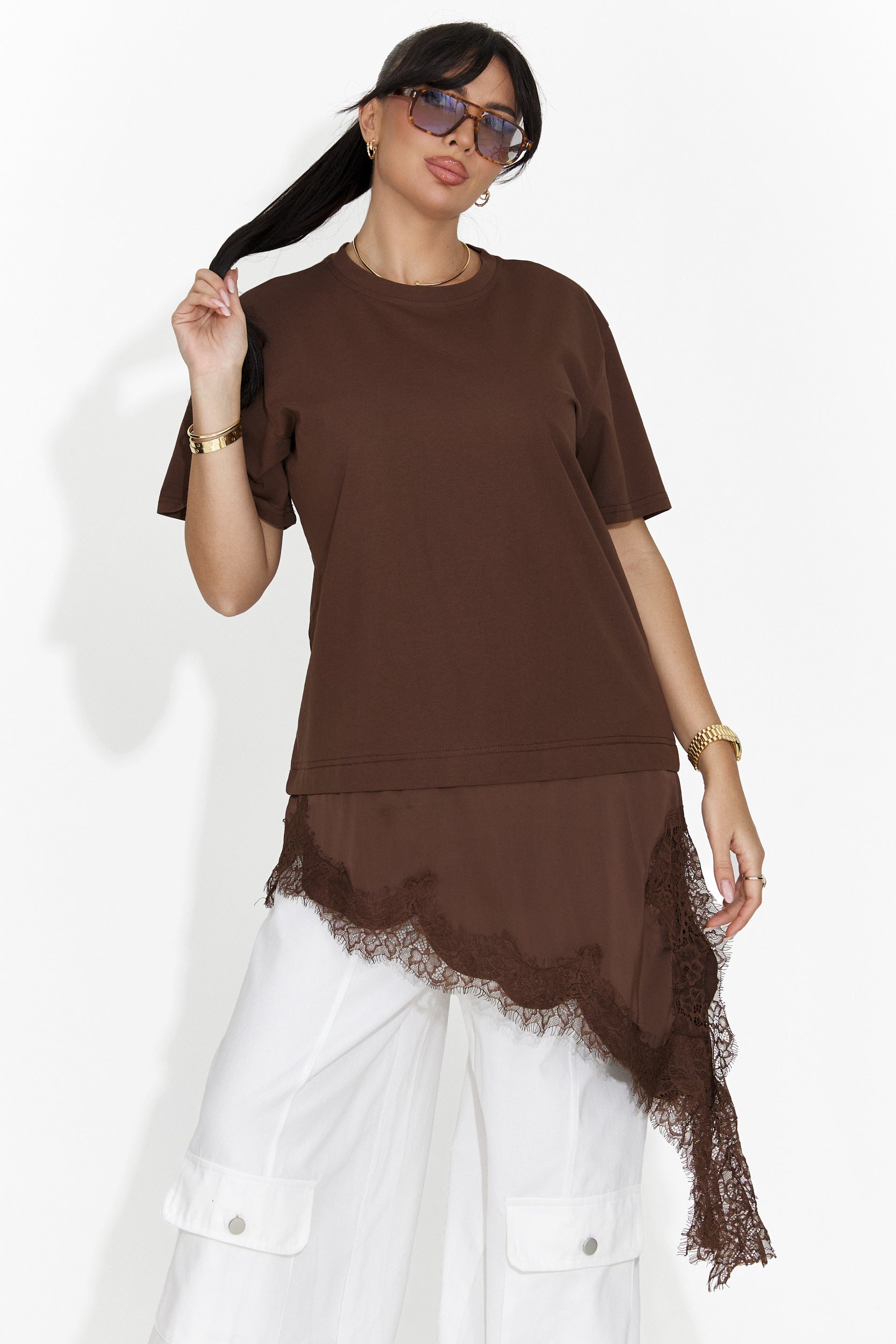 Tricou dama casual maro Arkana Bogas