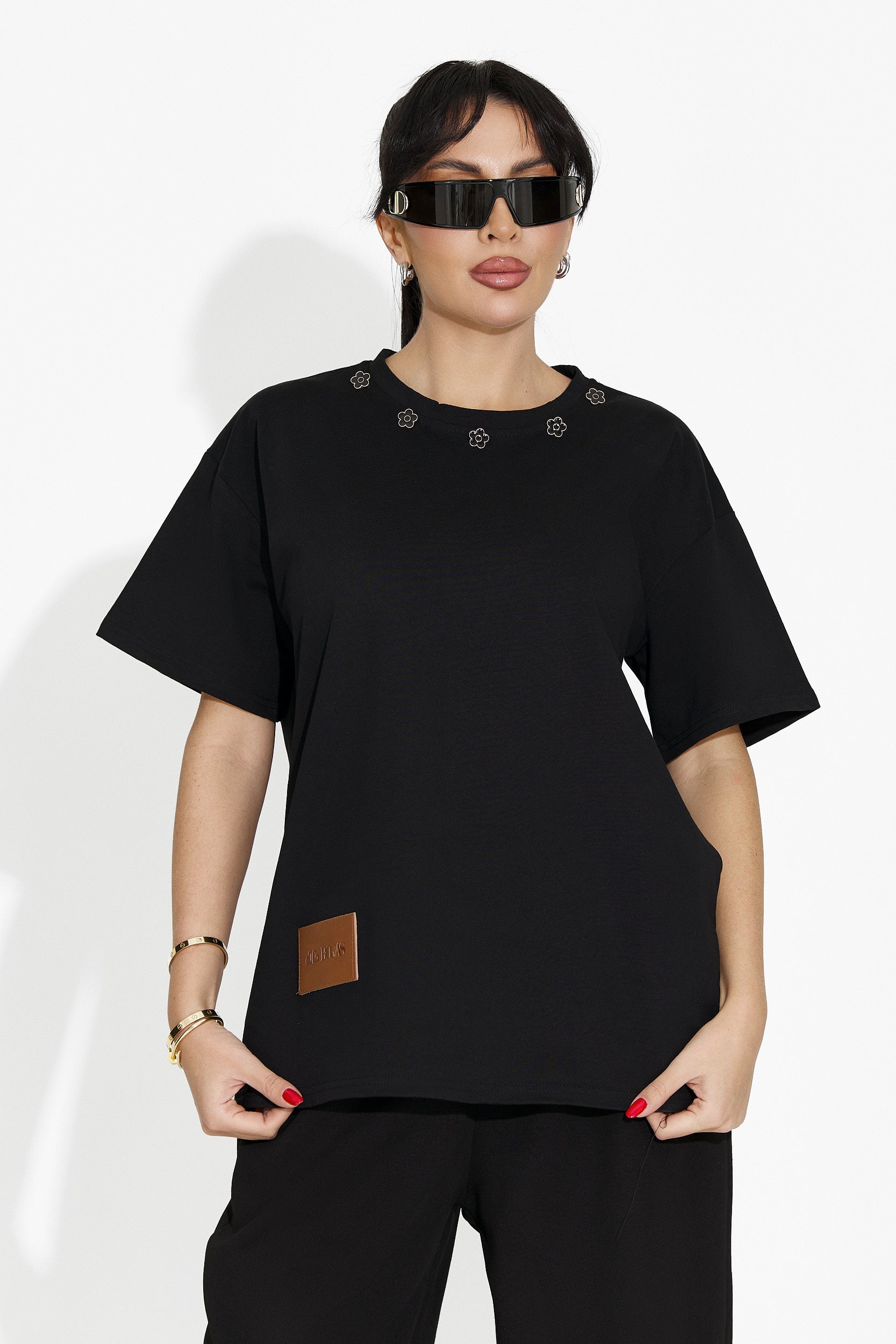 Tricou dama casual negru Arilea Bogas