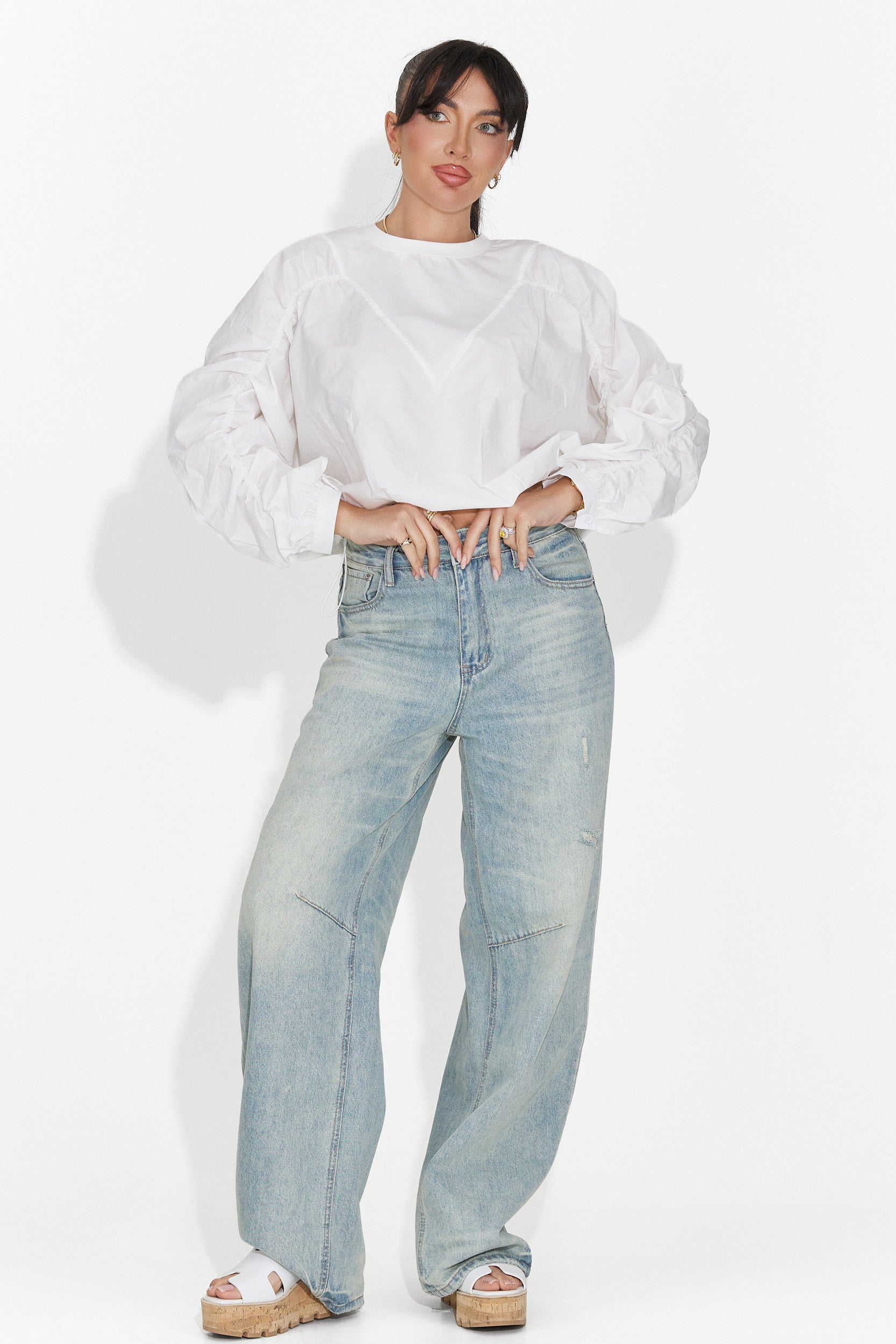 Bluza dama casual alba Donelia Bogas