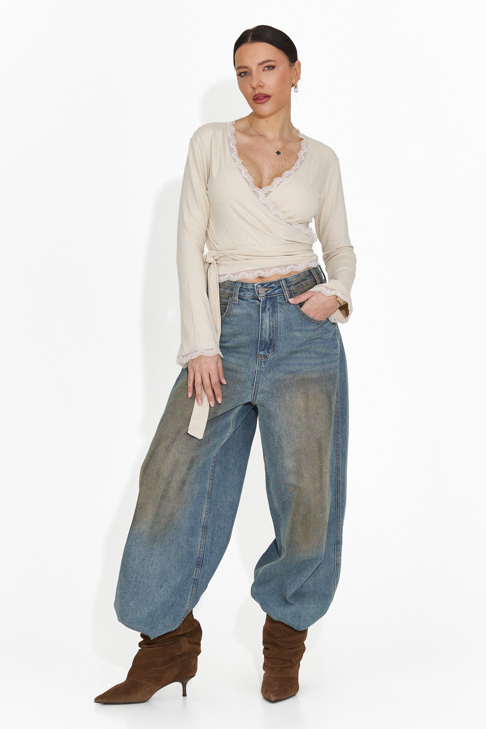 Bluza dama casual bej Zaneta Bogas