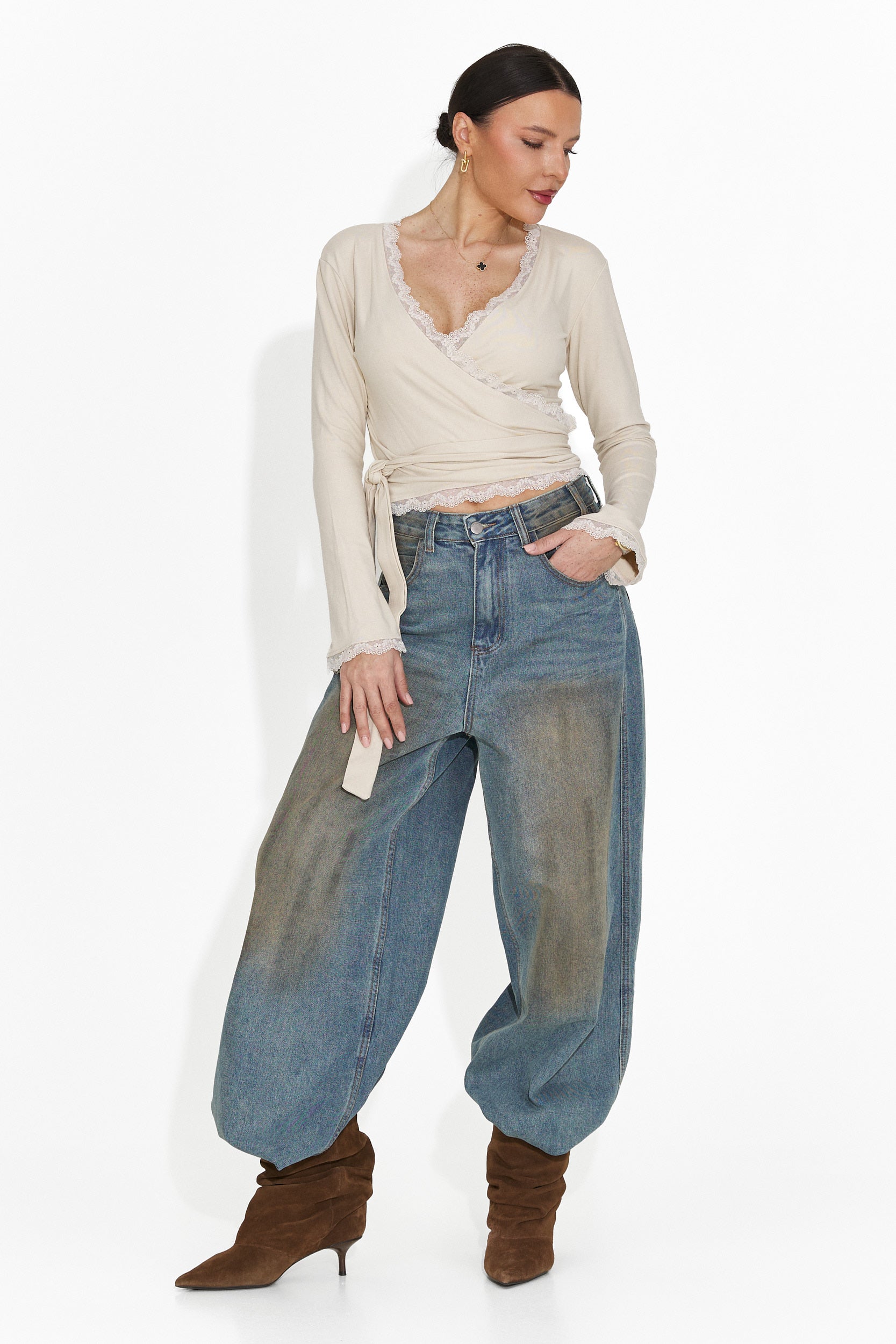 Bluza dama casual bej Zaneta Bogas